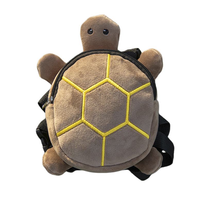 Bolso Transportador para Mascotas 18×20cm Forma de Tortuga Poliéster Marrón