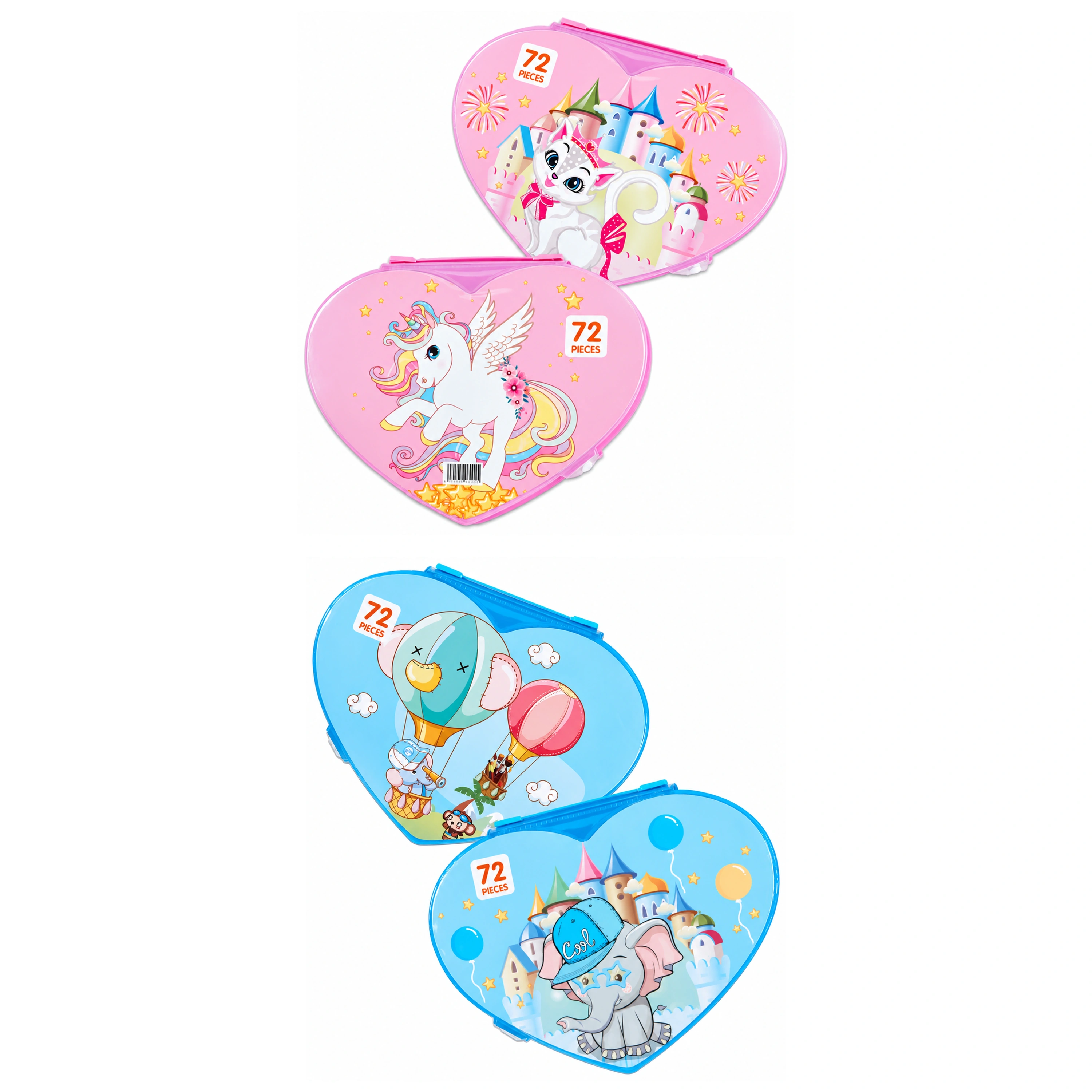 Set de 72 Rotuladores de Acuarela de Plástico, 34 × 26 × 3.6 cm