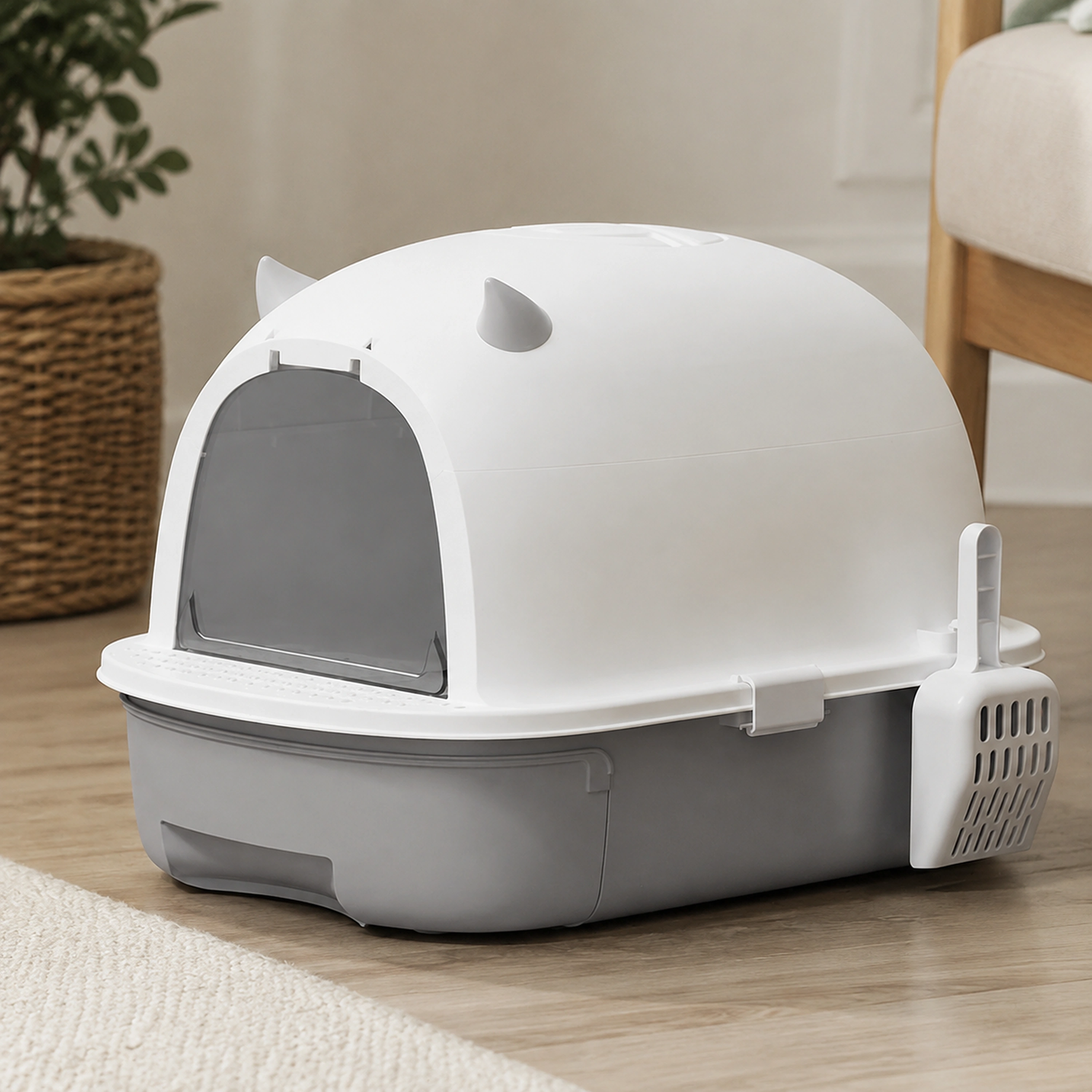 Caja de Arena para Gatos 41×52×40cm Plástico Plegable Surtido