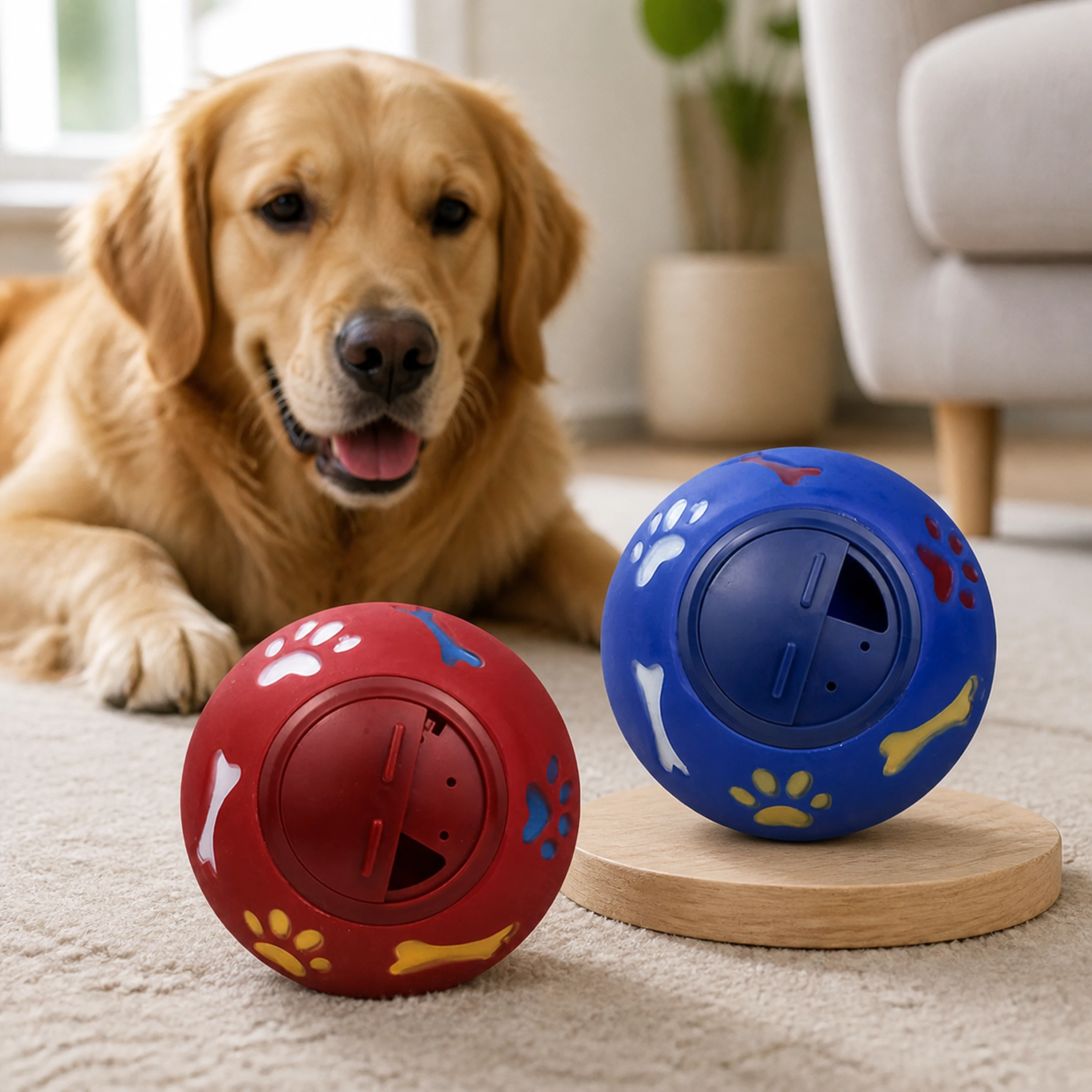 Pelota Dispensadora de Comida para Perros 10cm Plástico image 1