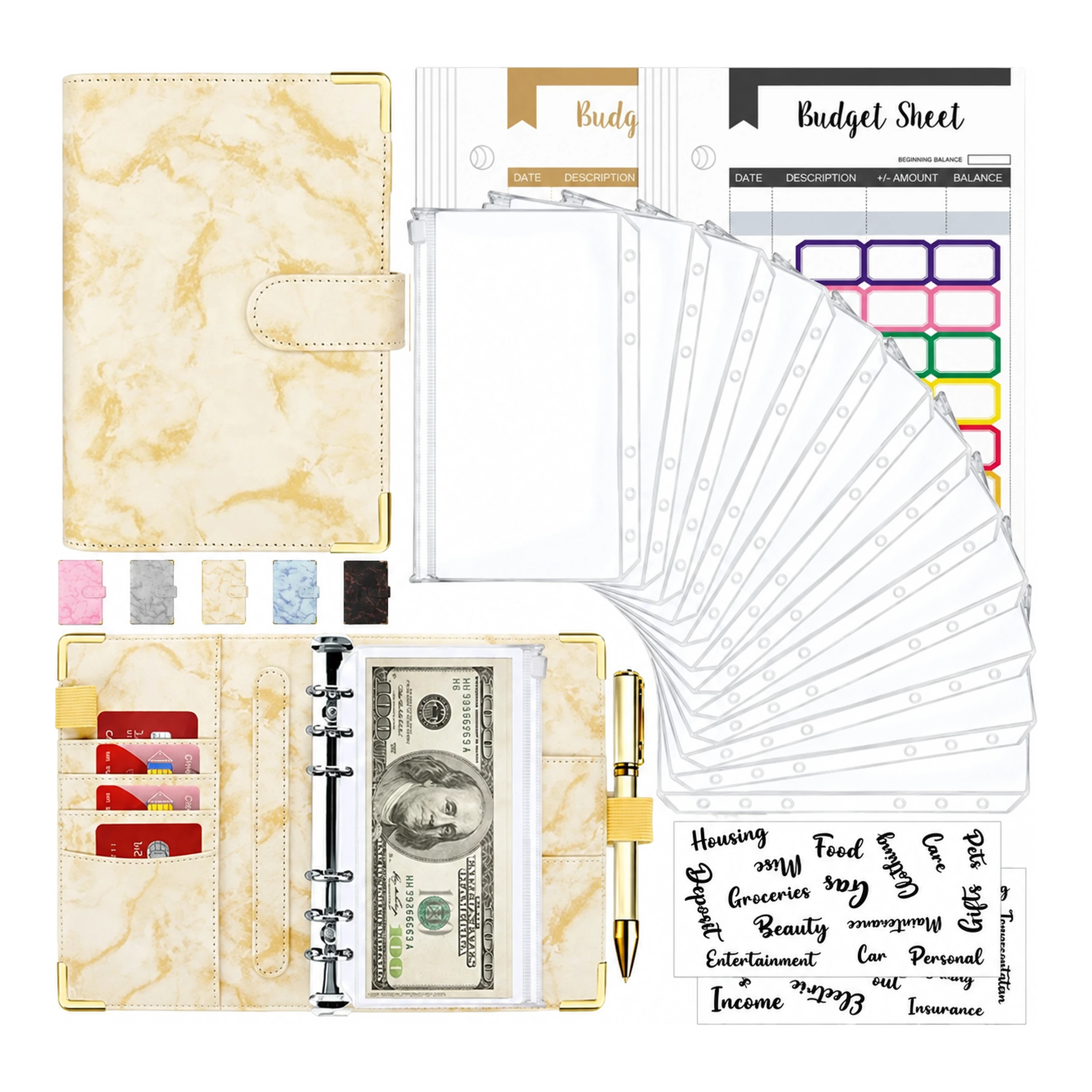 Cuaderno de Anillas Papel Offset+PVC Amarillo 19*13*3cm