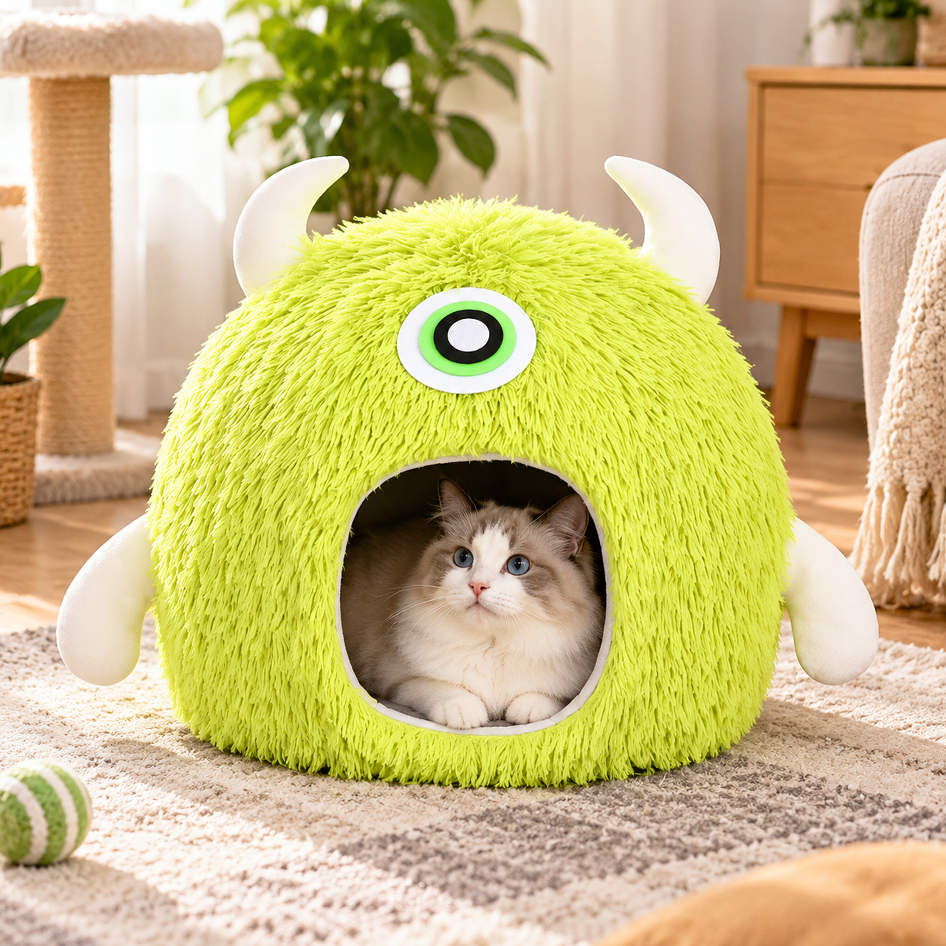 Cama para Mascotas 45×50cm Terciopelo Cristal Amarillo