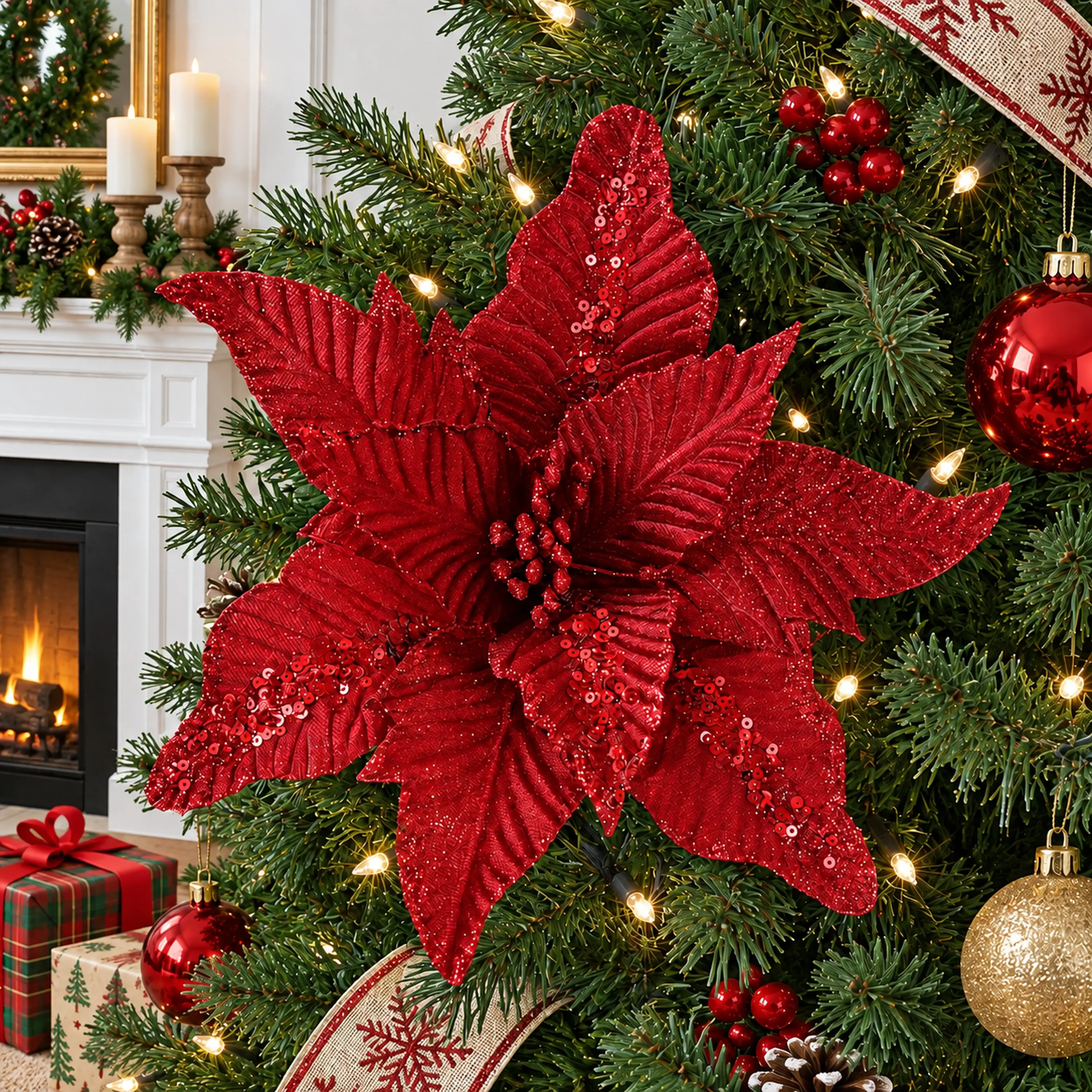 Árbol de Navidad Realista Plástico Surtido para el Hogar