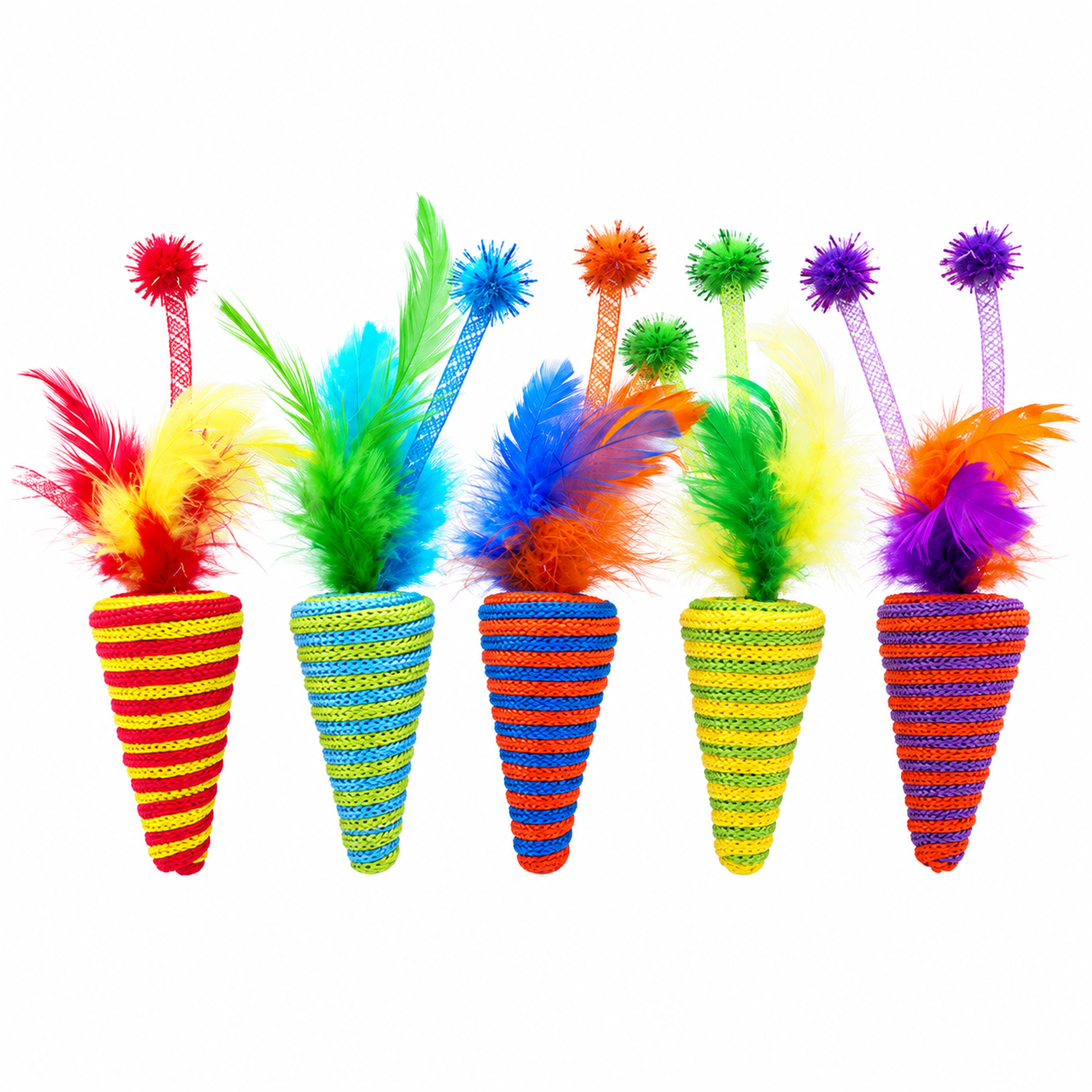 Pelota para Mascotas Sisal+Plumas Dorado