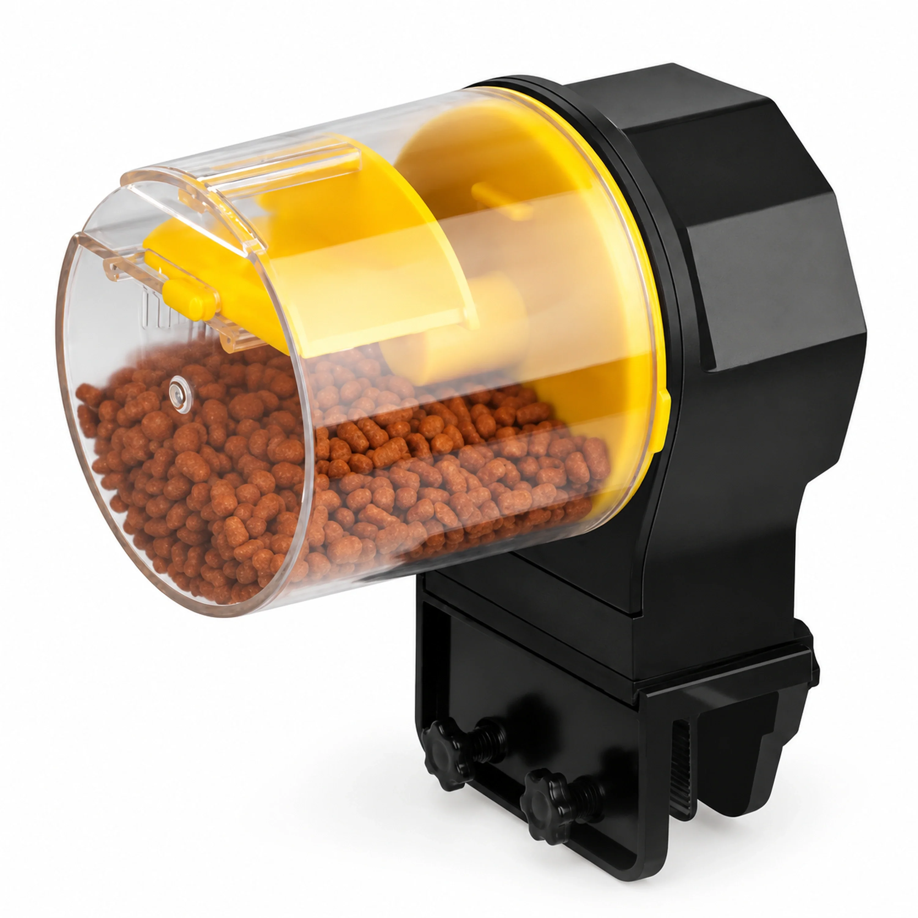 14*12.5*8cm Comedero Automático para Mascotas Plástico+Componentes Electrónicos Amarillo