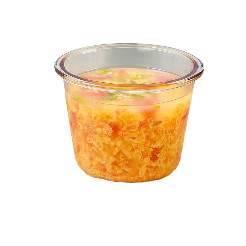 Caja de Almuerzo de Vidrio 700ml Redonda con Tapa