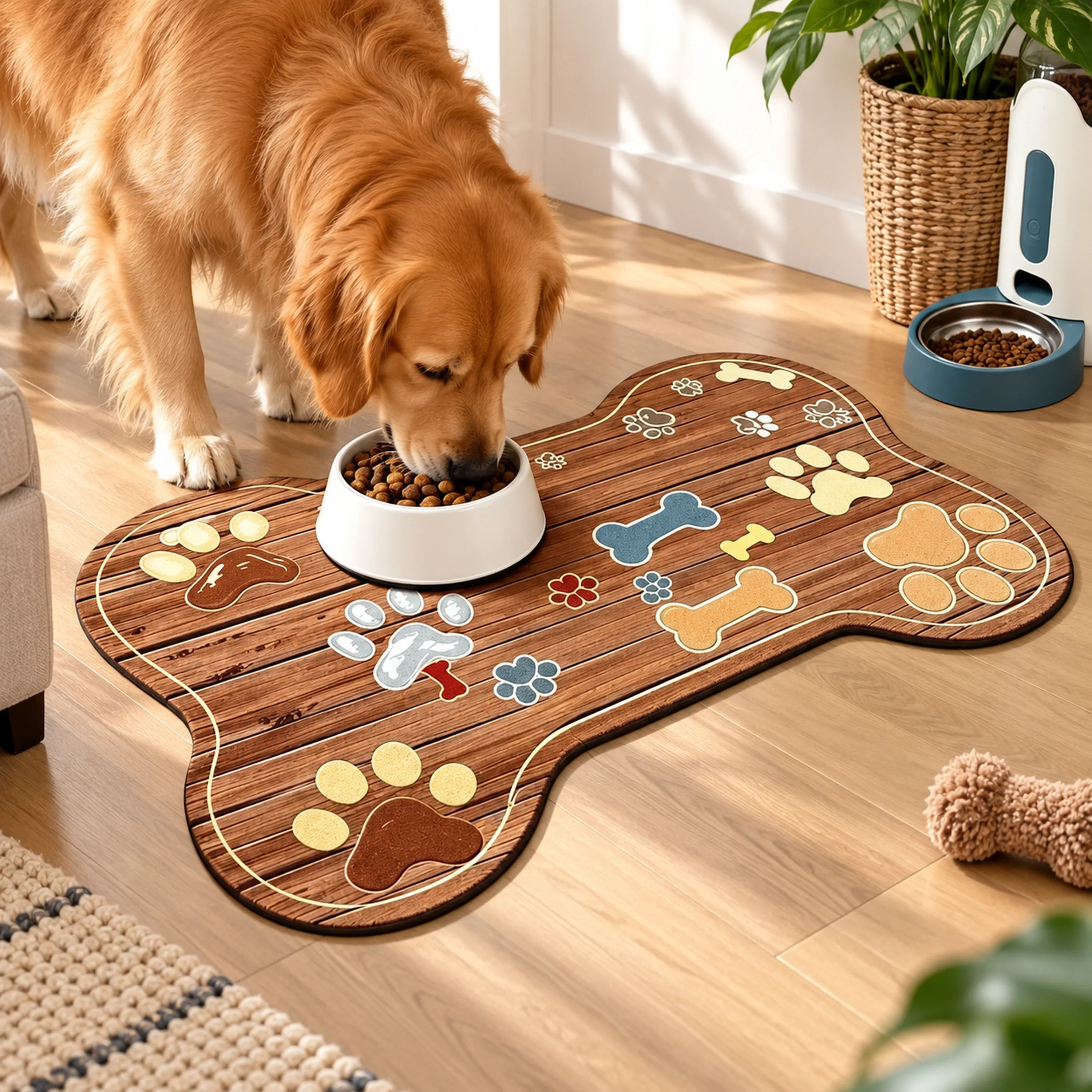 30*50cm Antideslizante Alfombra para Mascotas Lodo de Diatomeas Marrón