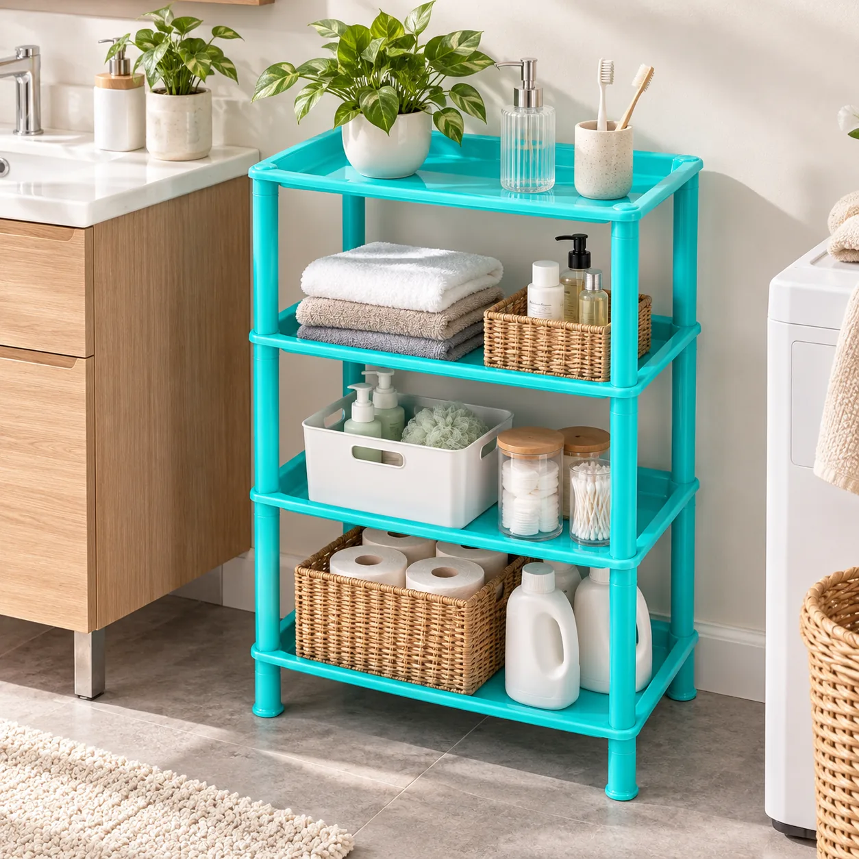 Estante de Plástico Reforzado Multinivel 73×29×45.5 cm