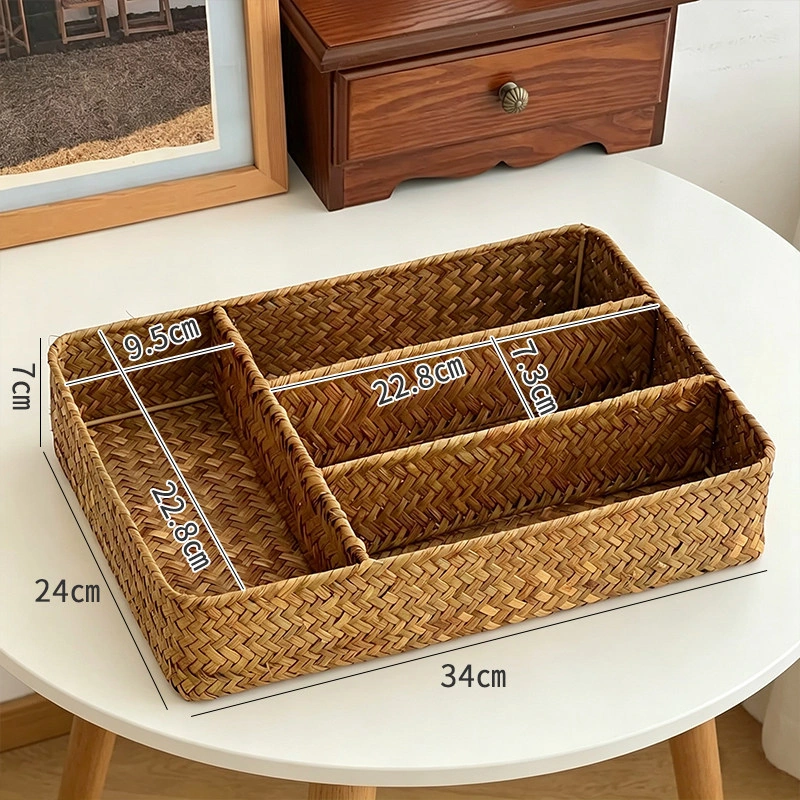 Caja Organizadora 34 × 24 × 7 cm de Paja para Objetos Varios