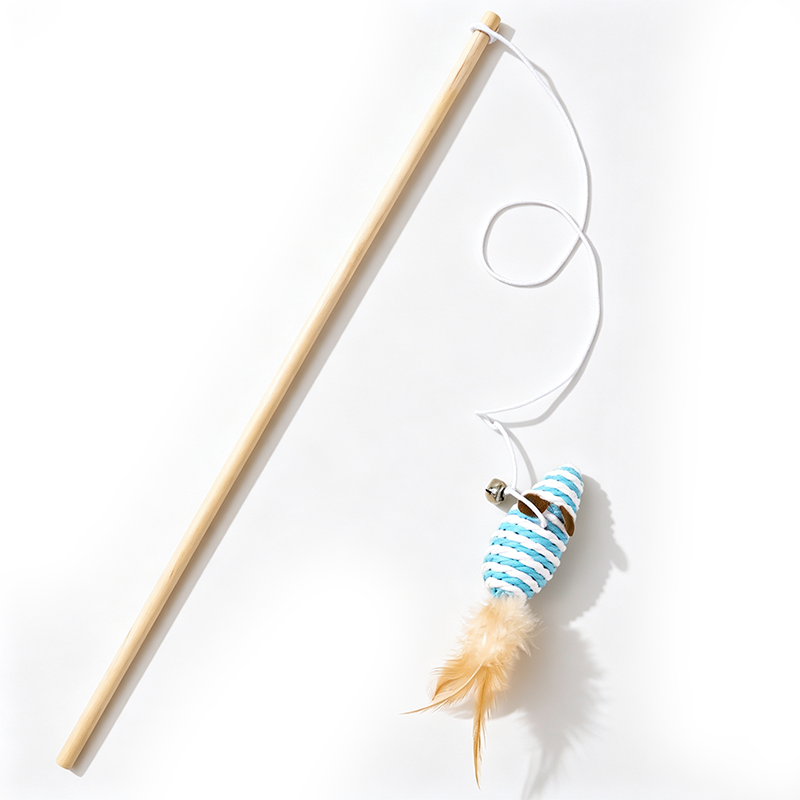 40*1*4.5cm para Gato Varita Madera Azul image 2