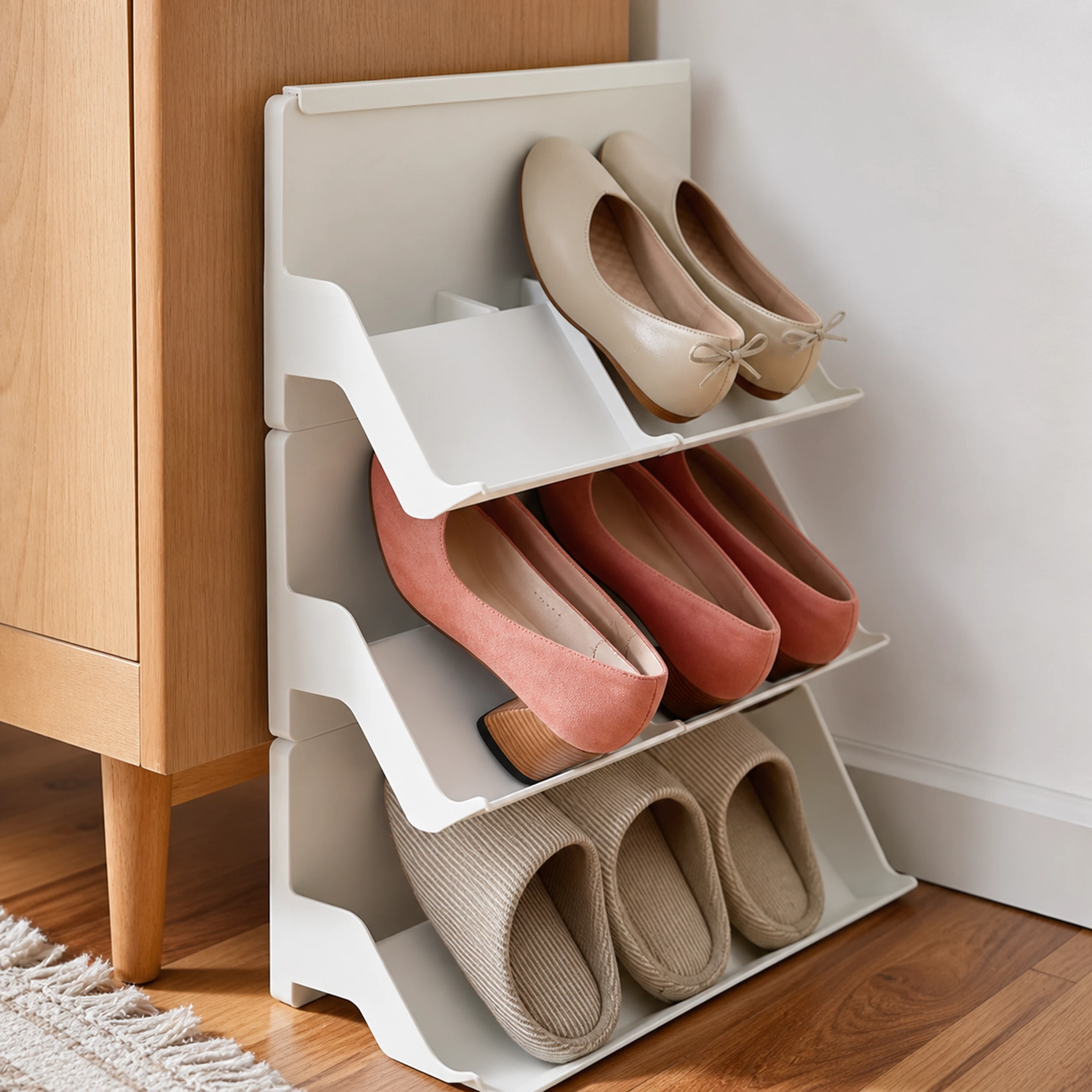 Organizador de Zapatos 25*21.5*18cm de Plástico Gris
