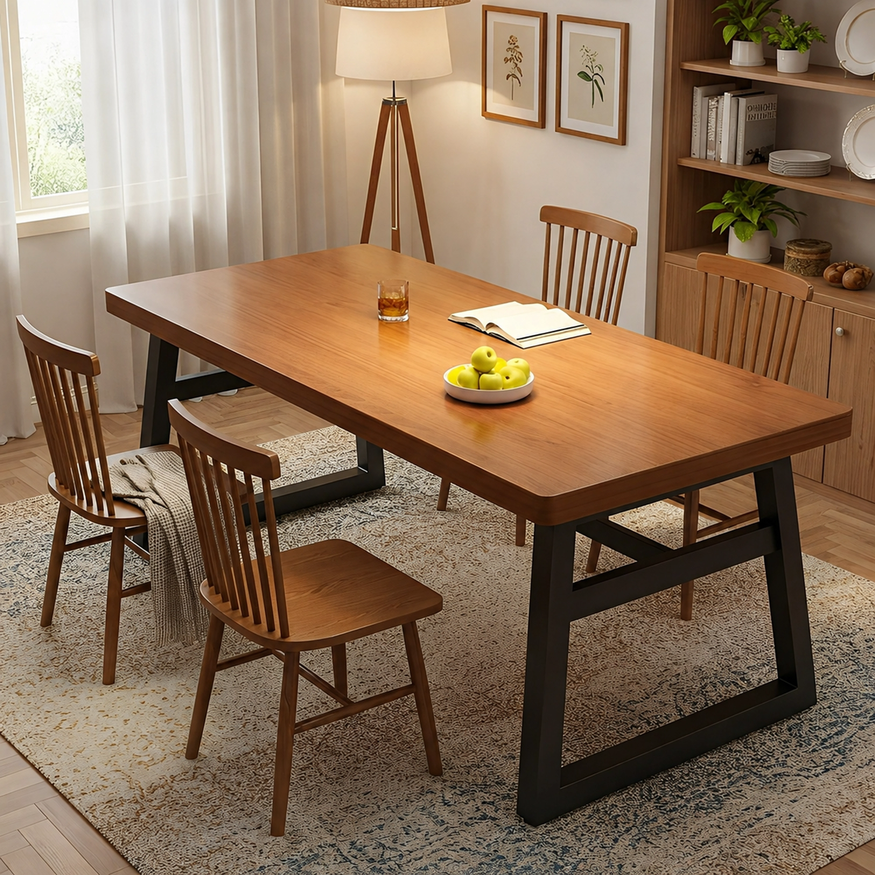 Mesa de Comedor Varios Tamaños Tablero de Densidad (MDF) Cuadrado Rectangular