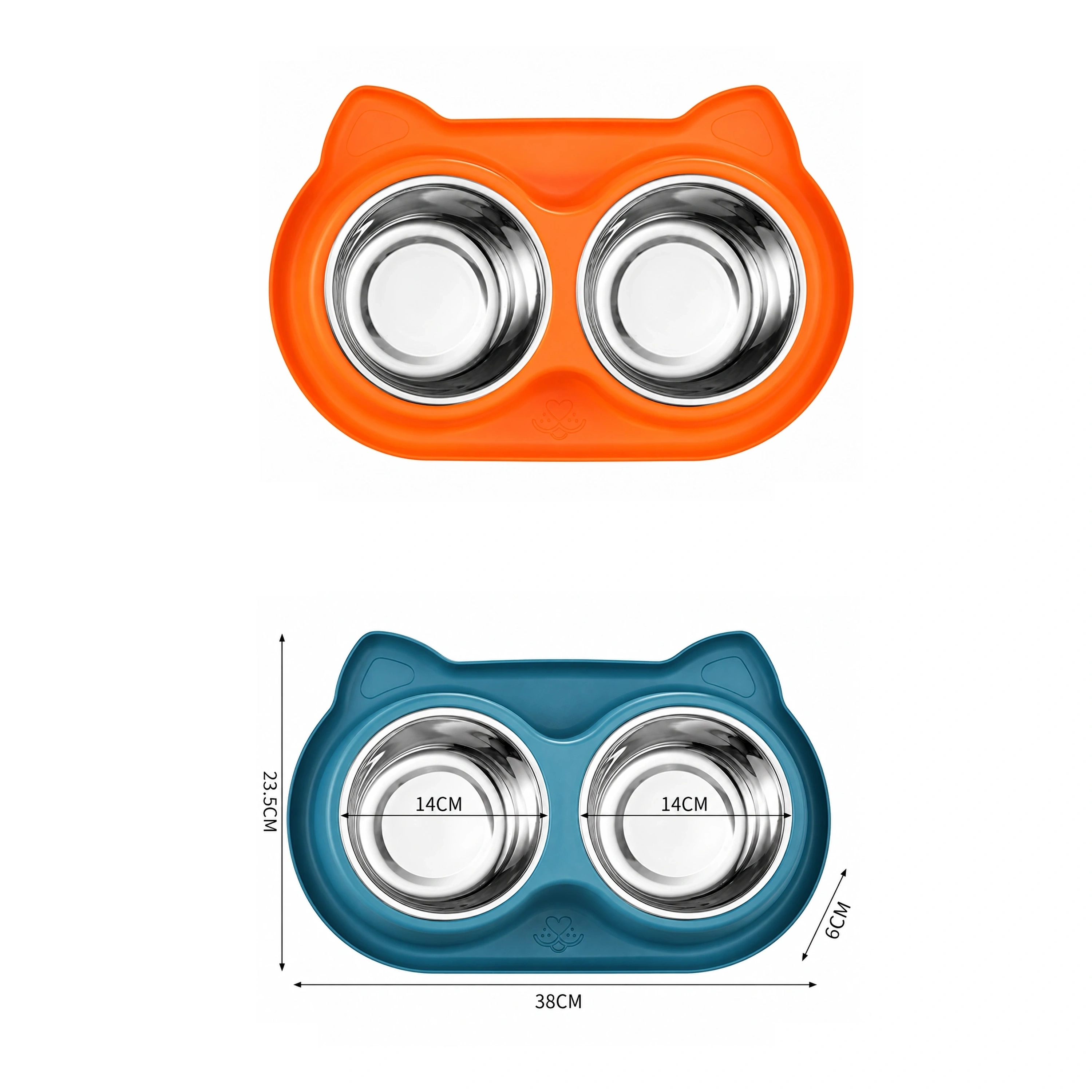 23.5*38*9cm para Mascotas Antideslizante Anti-vuelco Comedero Lento Plástico+Acero Inoxidable Azul image 2