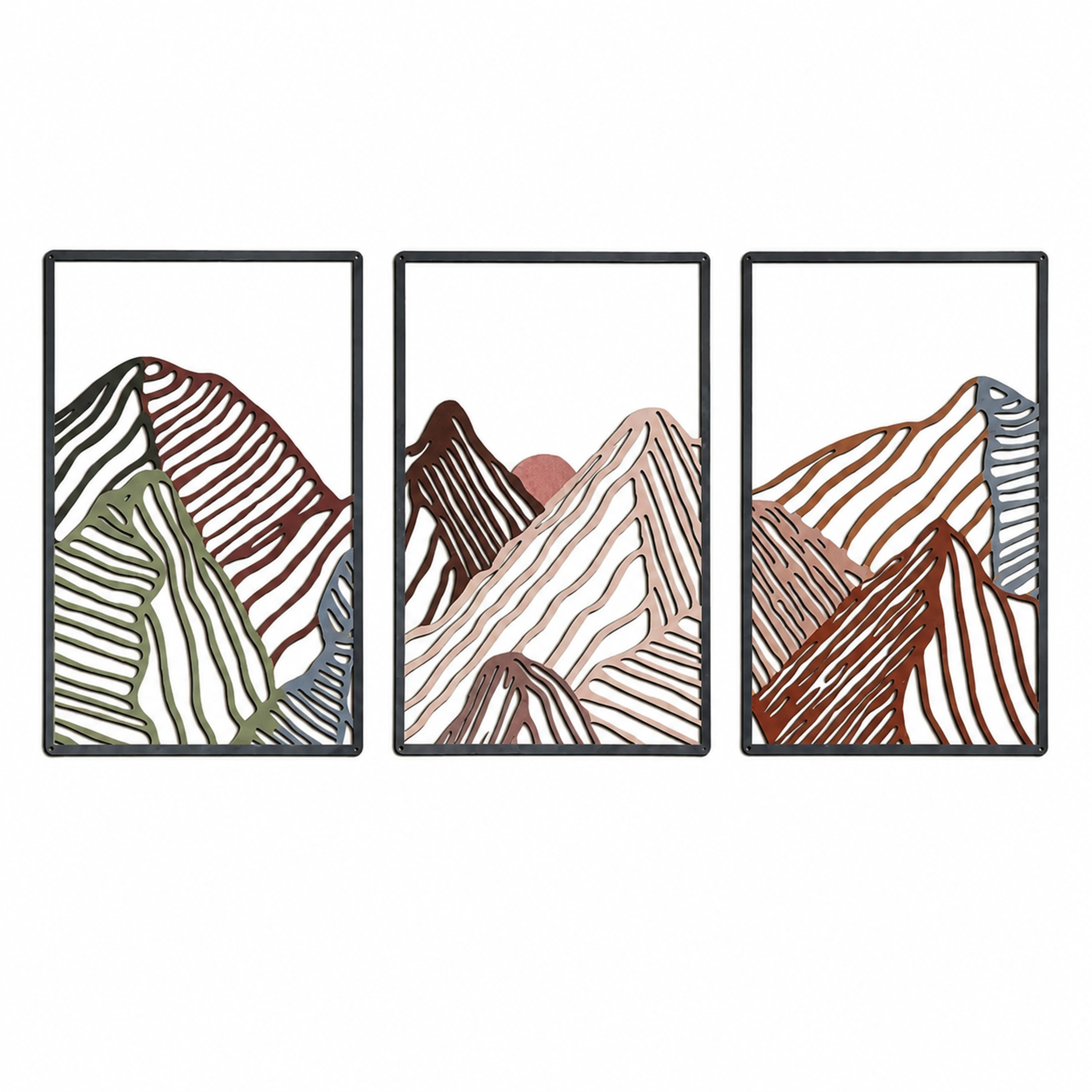 Cuadro de Pared 29.5×43cm Juego de 3 Piezas Hierro image 2