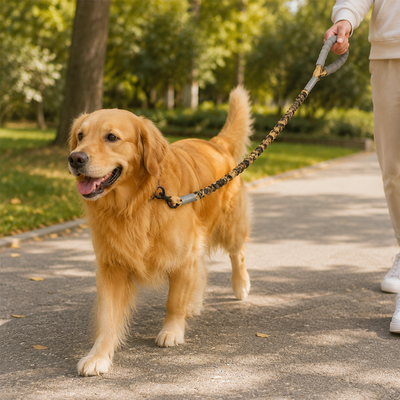 Arnés y Correa para Perro con Diseño de Camuflaje 2.5*120cm Poliéster Marrón