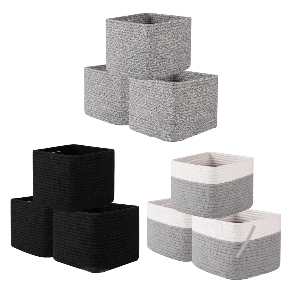 Canasta Organizadora 4 Piezas de Papel y Junco para Objetos Varios
