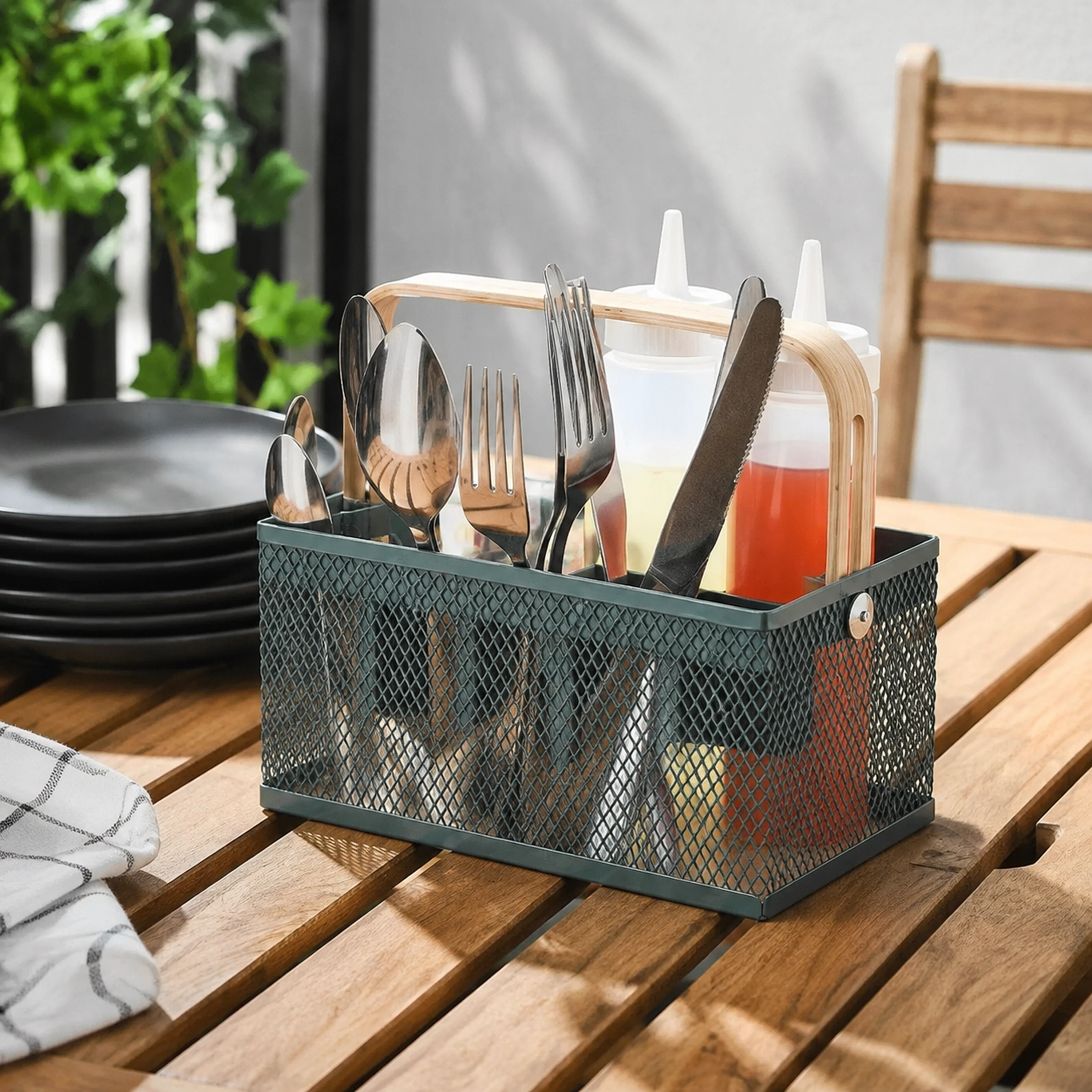 Canasta Organizadora con Asa 23 × 12 × 11.5 cm de Hierro para Organizar