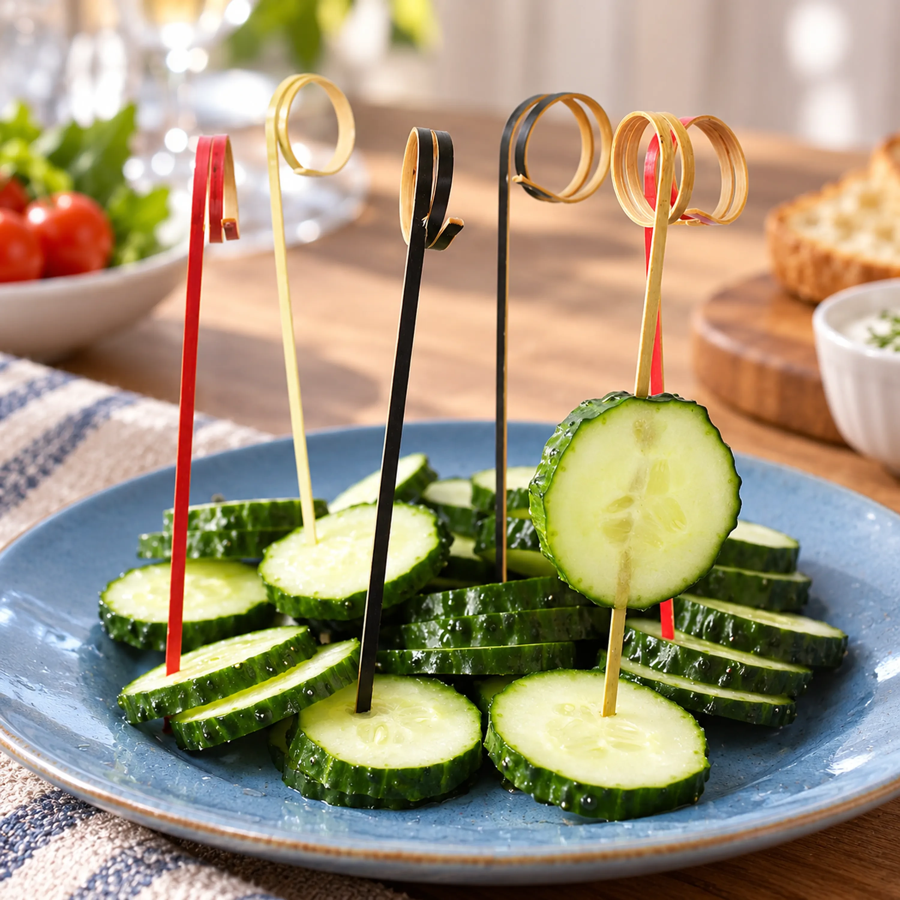 Palillos Desechables para Frutas 12cm de Bambú 100 Unidades Surtido