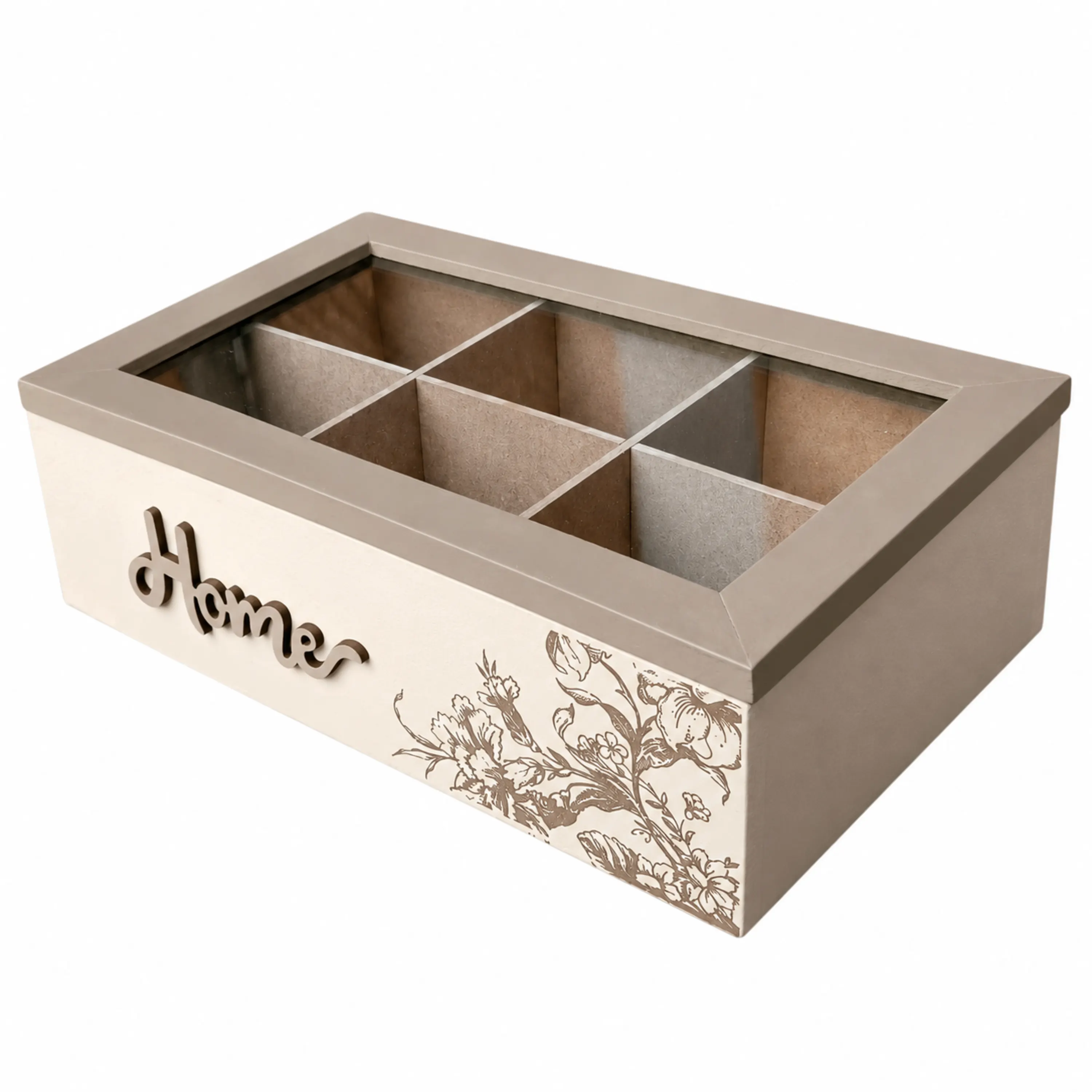 Caja Escritorio 23.8x15x6.5cm MDF 9 Divisiones Blanco