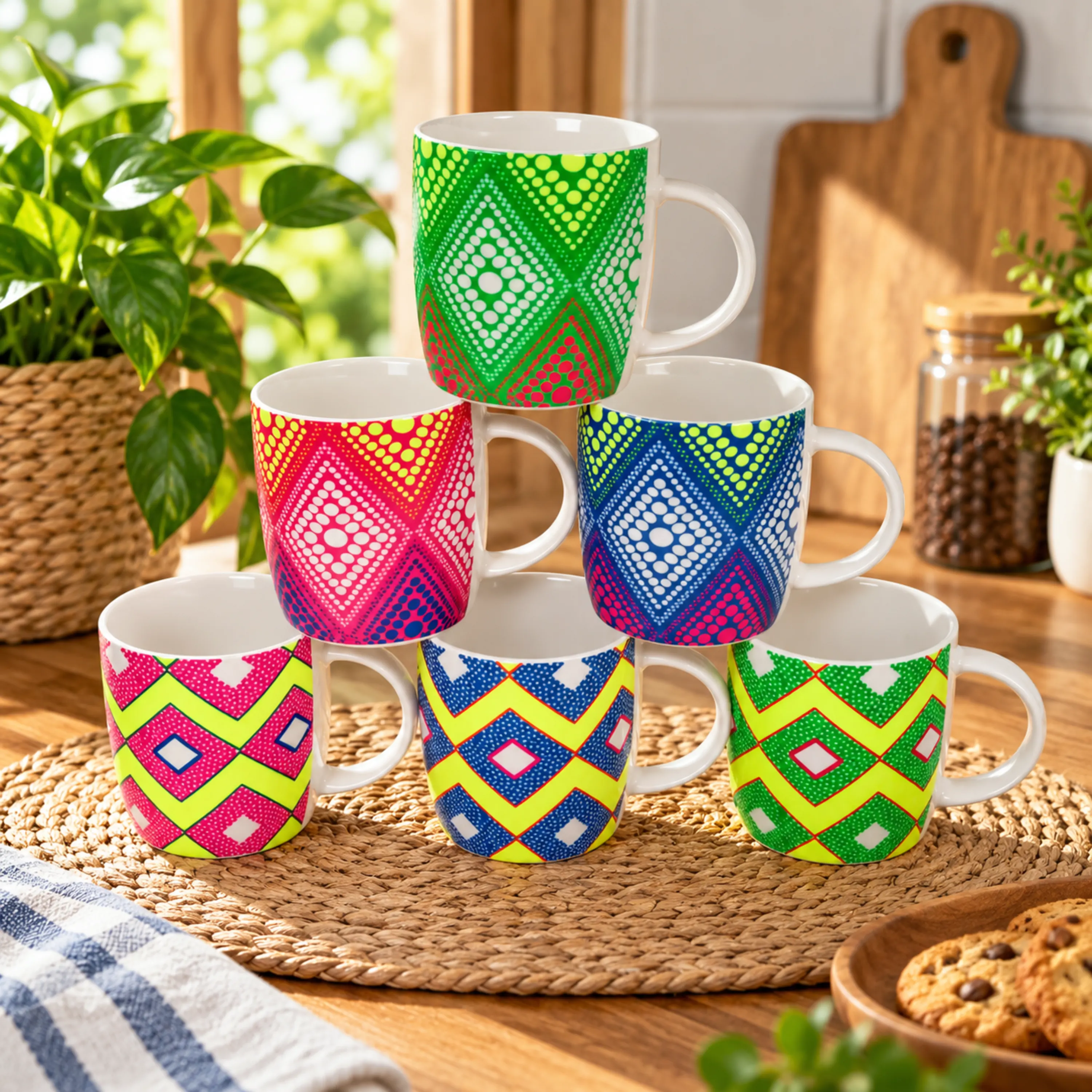 Taza Multicolor 301-400ml de Cerámica para Café
