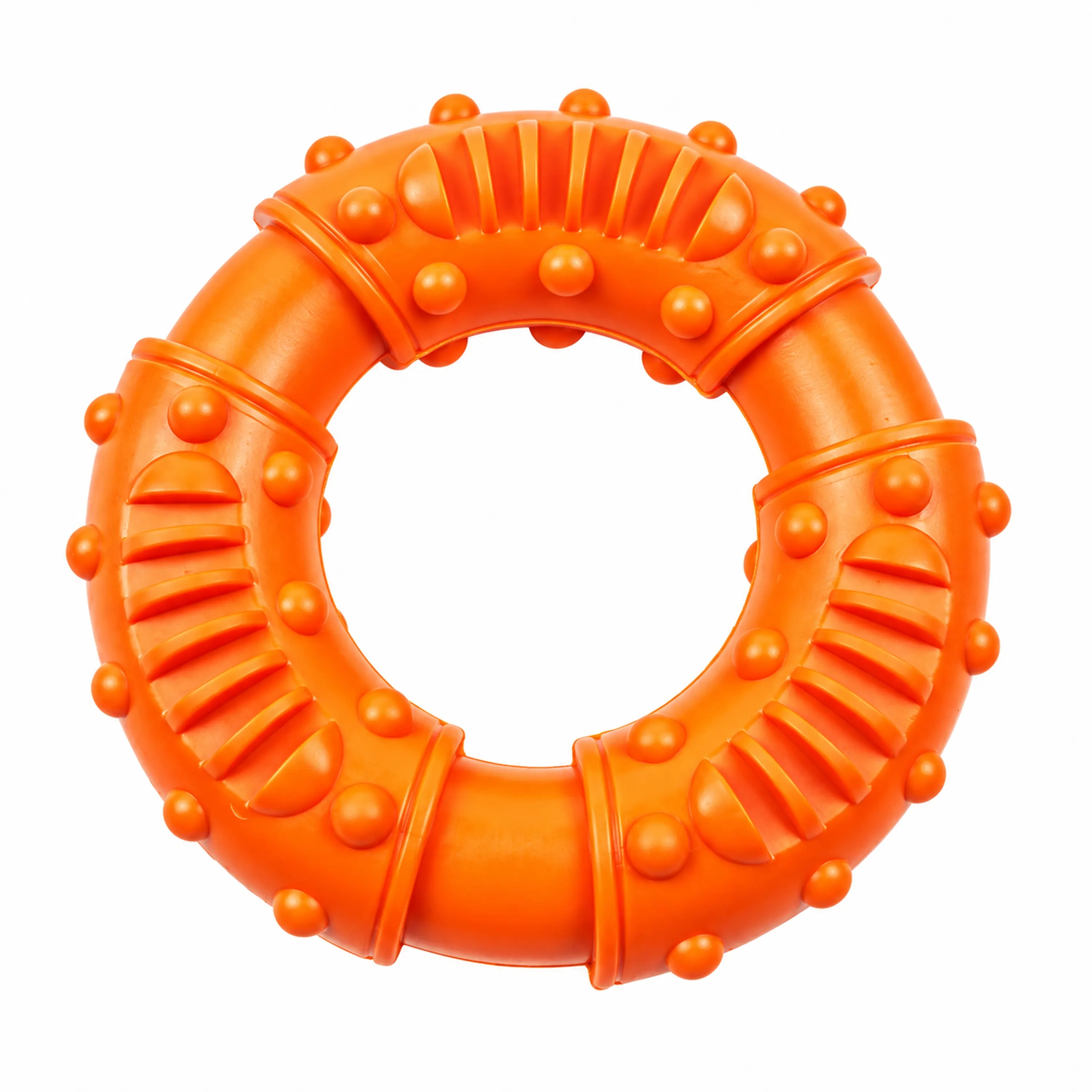Juguete Mordedor Balón Sonoro para Perros 13x13x4cm de Plástico Naranja