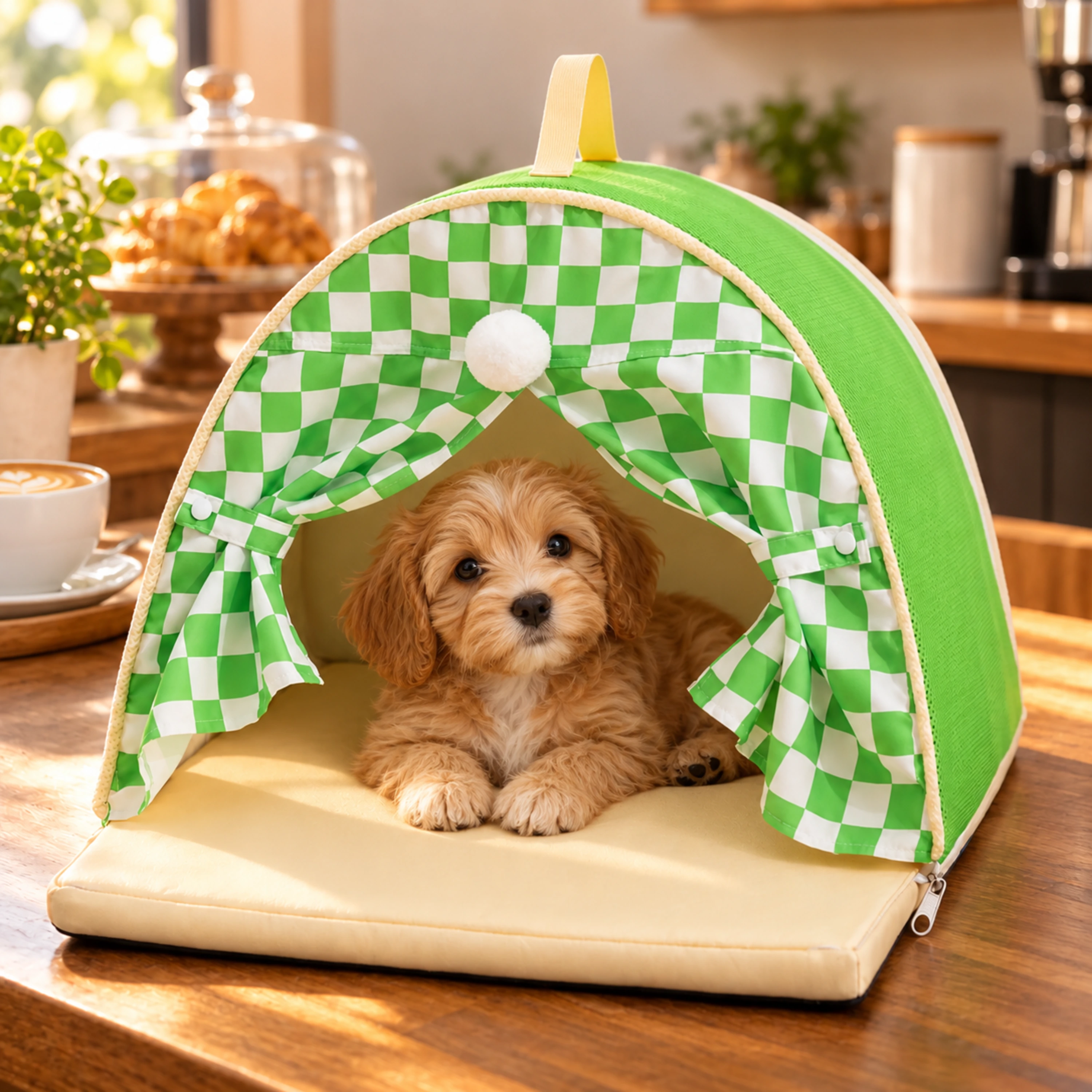 Cama Tipo Tienda para Mascotas con Aguacate de Poliéster