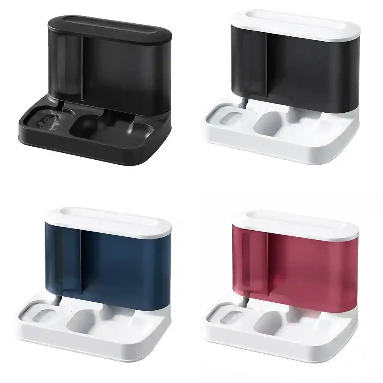 Comedero Automático con Bebedero para Perros y Gatos 27.5*25.5*24cm de Plástico + Acero Inoxidable Surtido