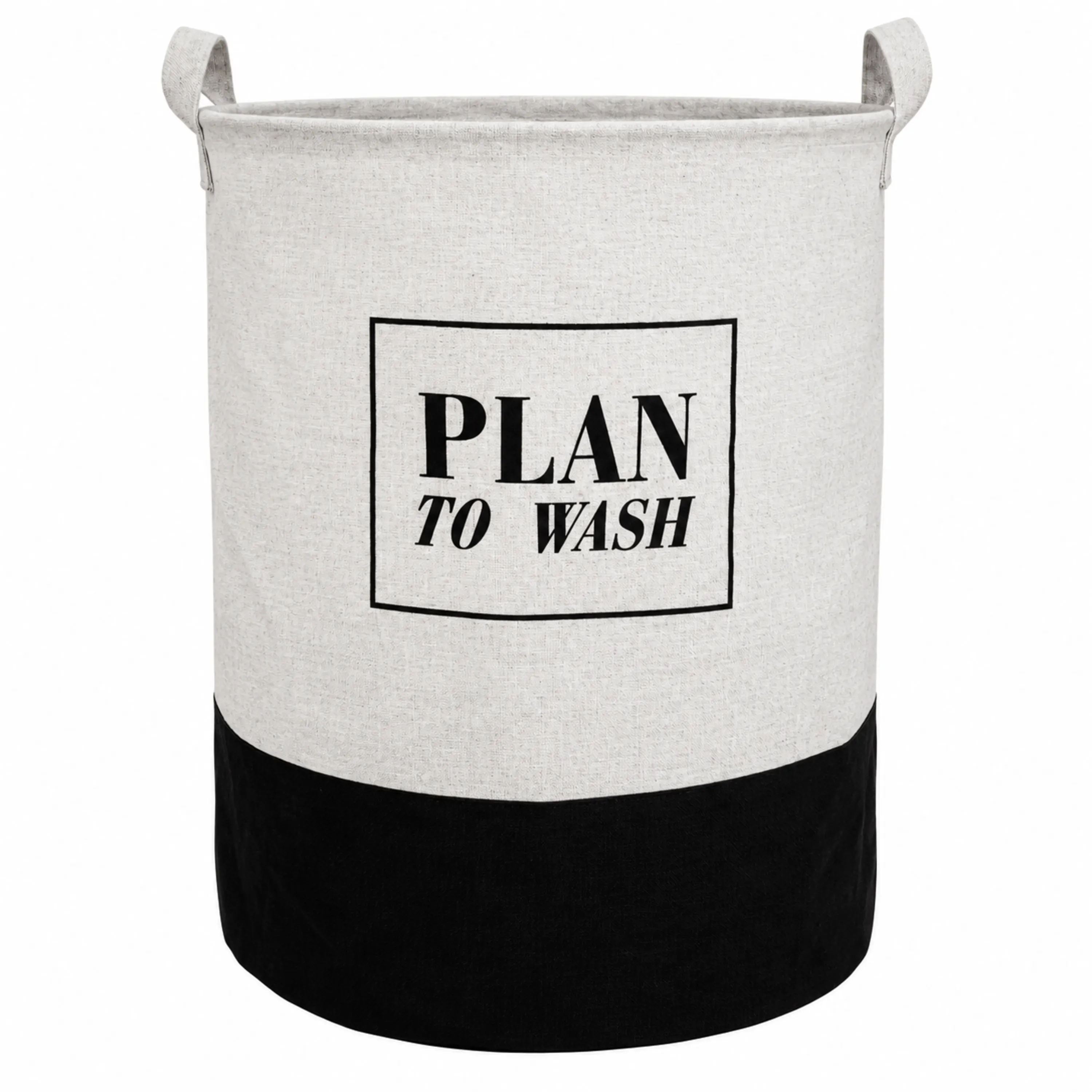 Cesto Plegable Hogar 35x40cm Tela No Tejida Negro y Blanco