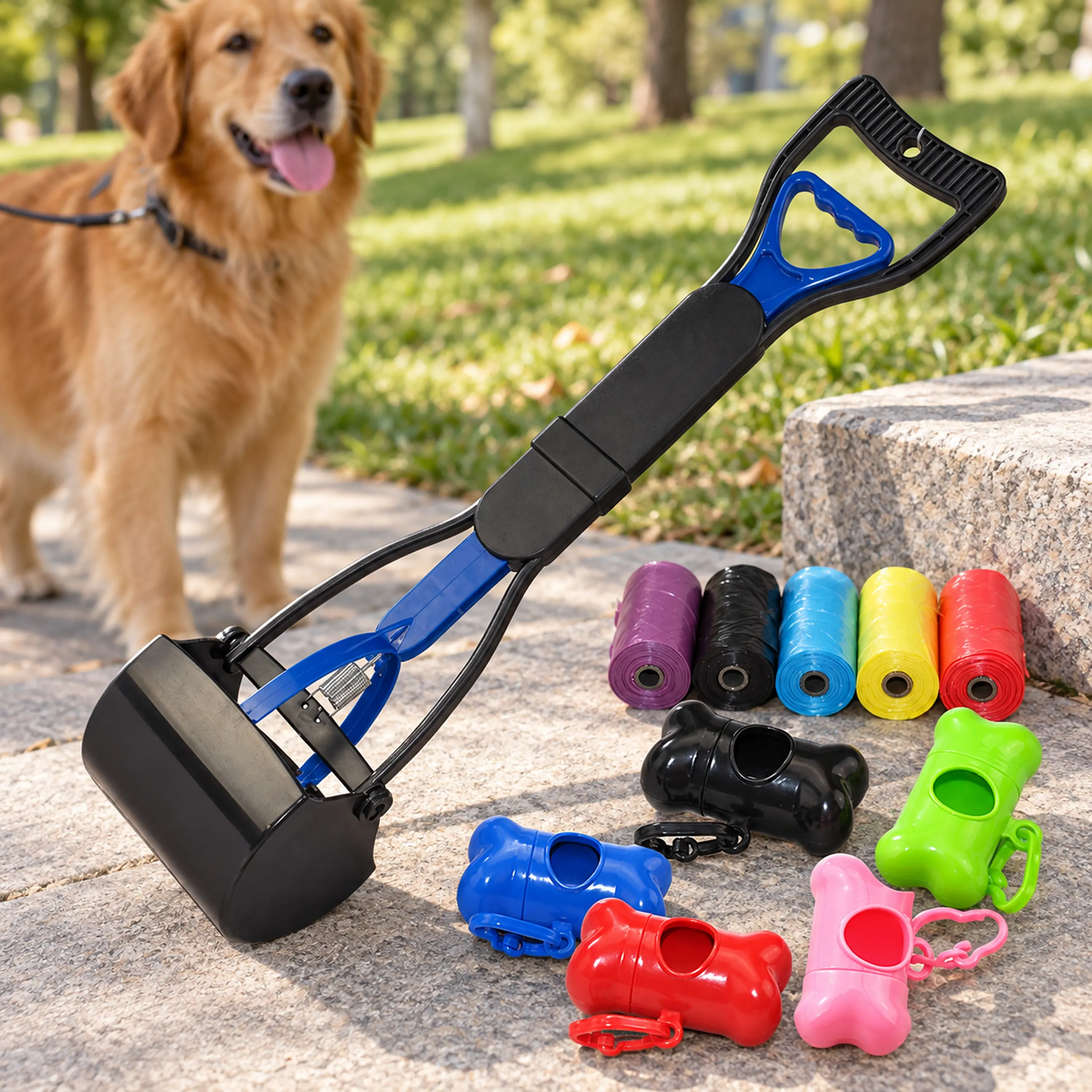Varios Tamaños Recogedor de Heces con Mango Largo para Perros de Plástico Surtido image 1
