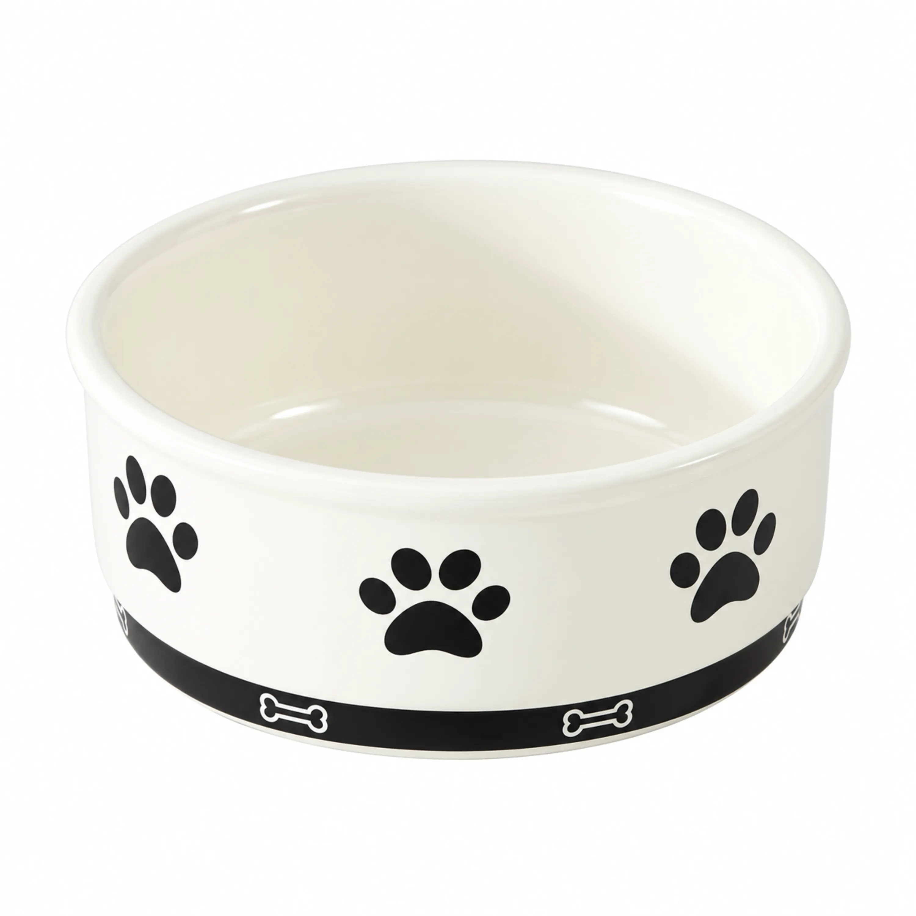 Plato para Mascotas con Diseño de Pata de Gato de Cerámica
