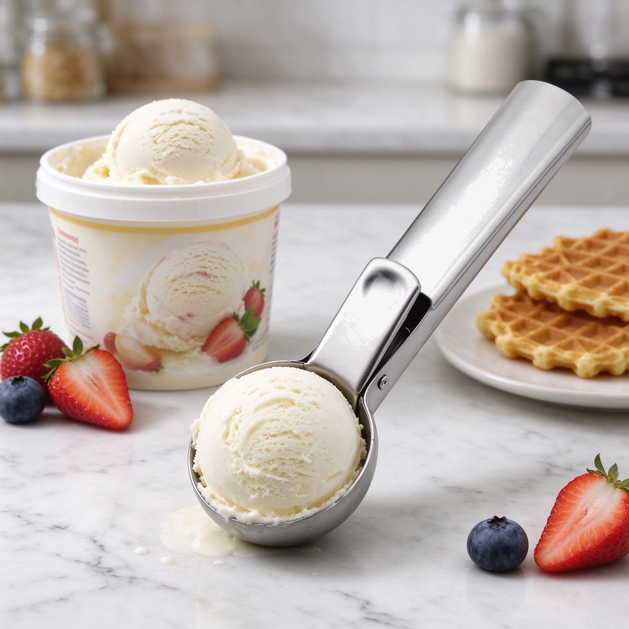 Cuchara para Helado 4.8 × 17.8 CM de Acero Inoxidable para Helado image 1