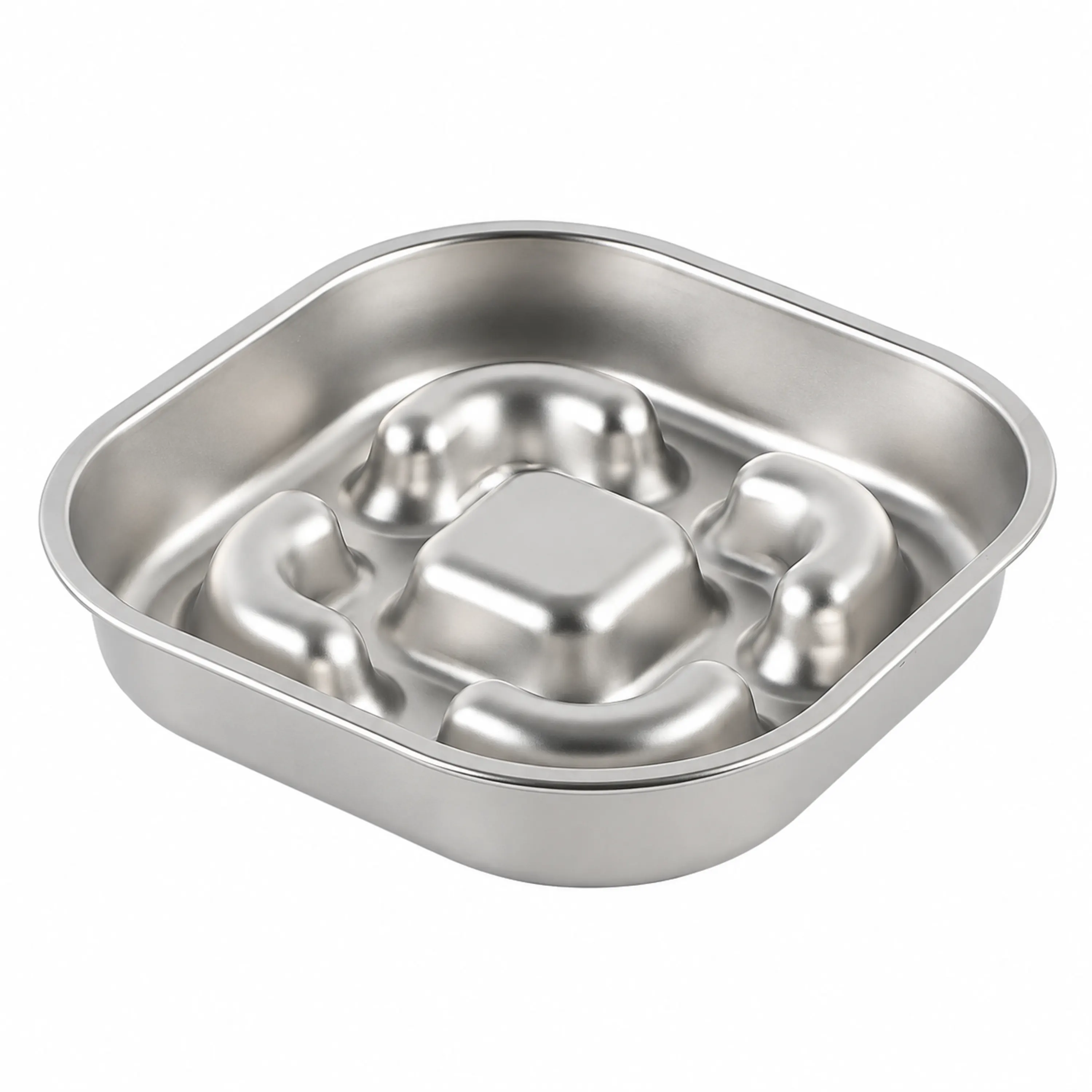 Plato para Comer Lento 1100ml de Acero Inoxidable