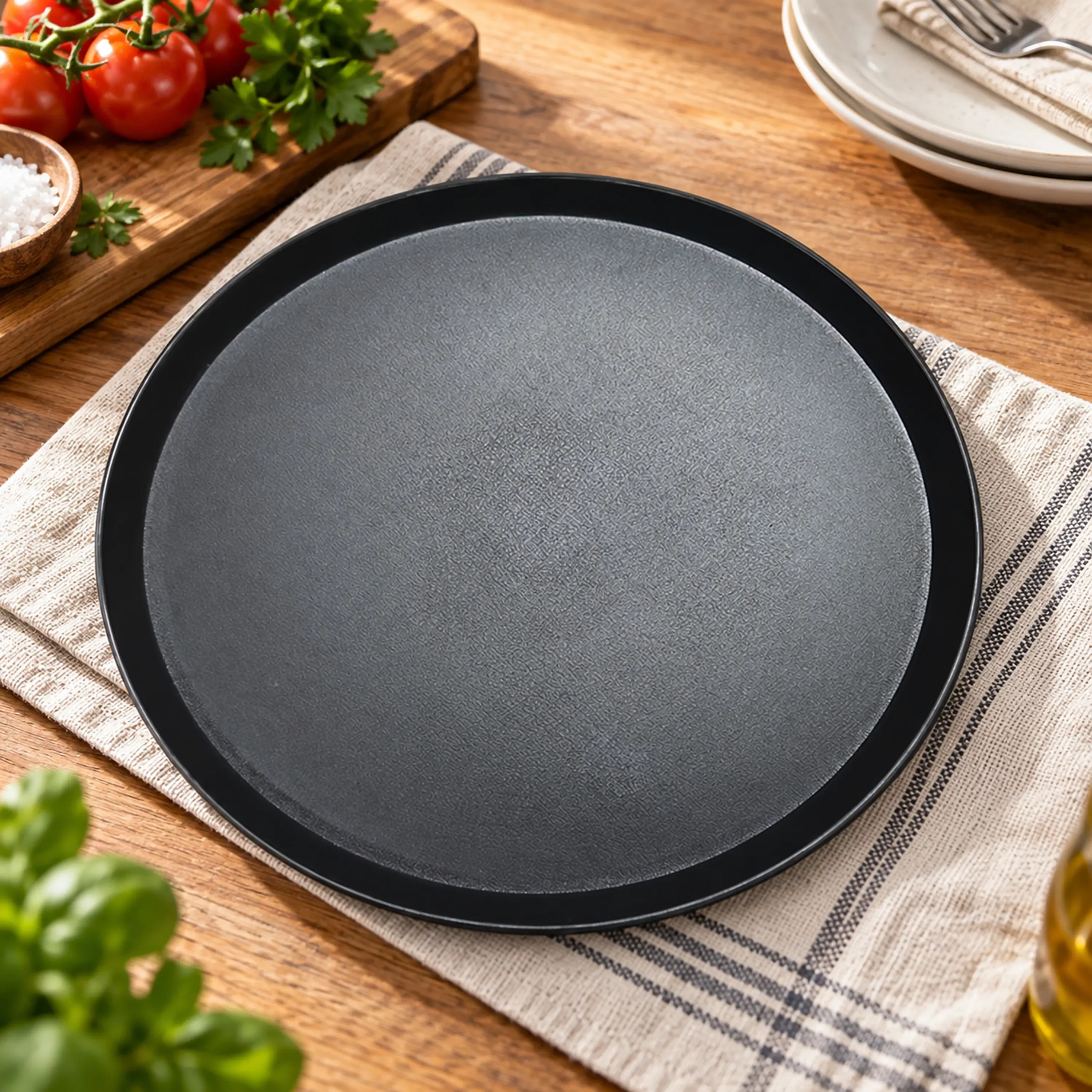 Bandeja Redonda Reforzada 32.5*30cm de Plástico Surtido