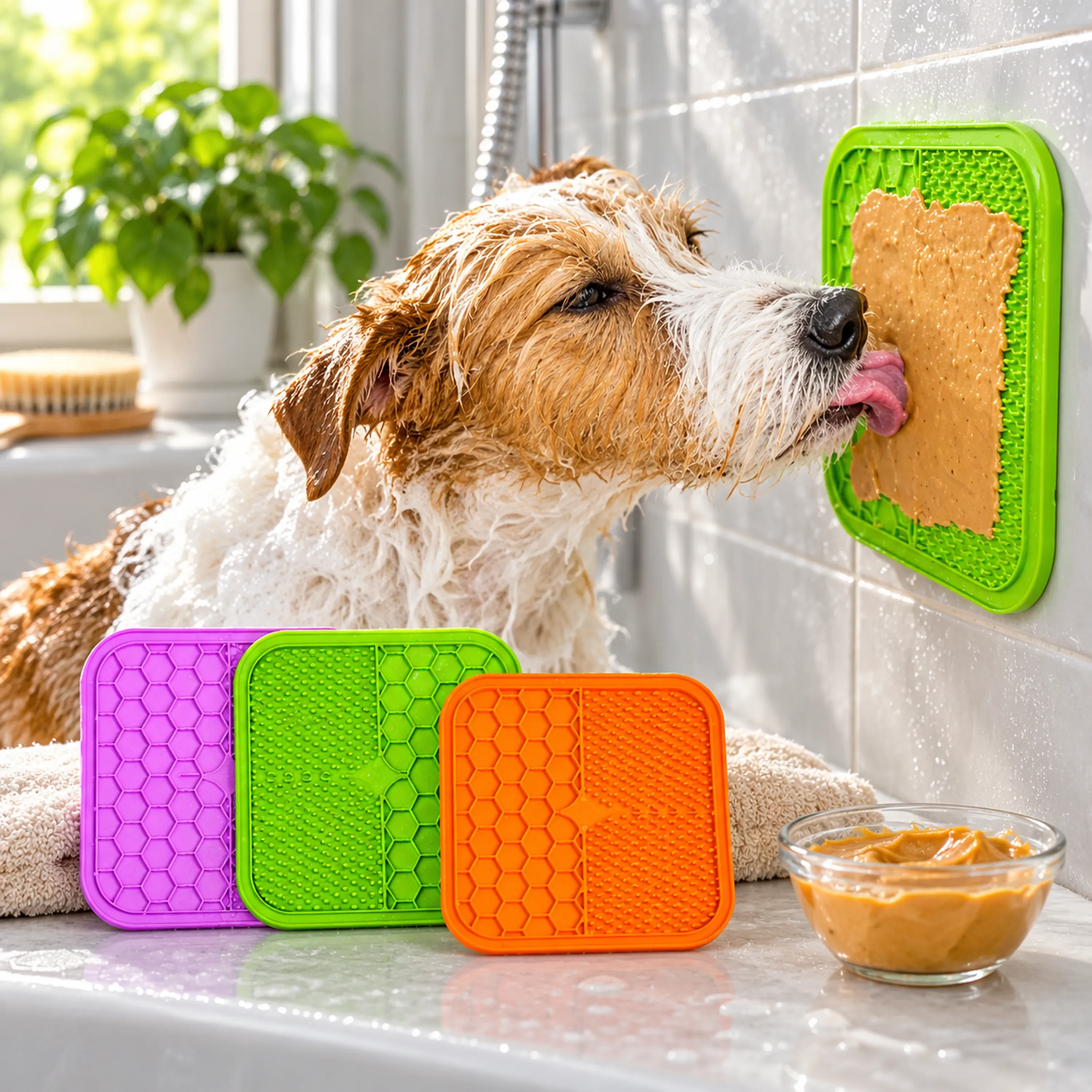 Tapete Lamedor Lento para Perros y Gatos 21cm de Silicona Surtido