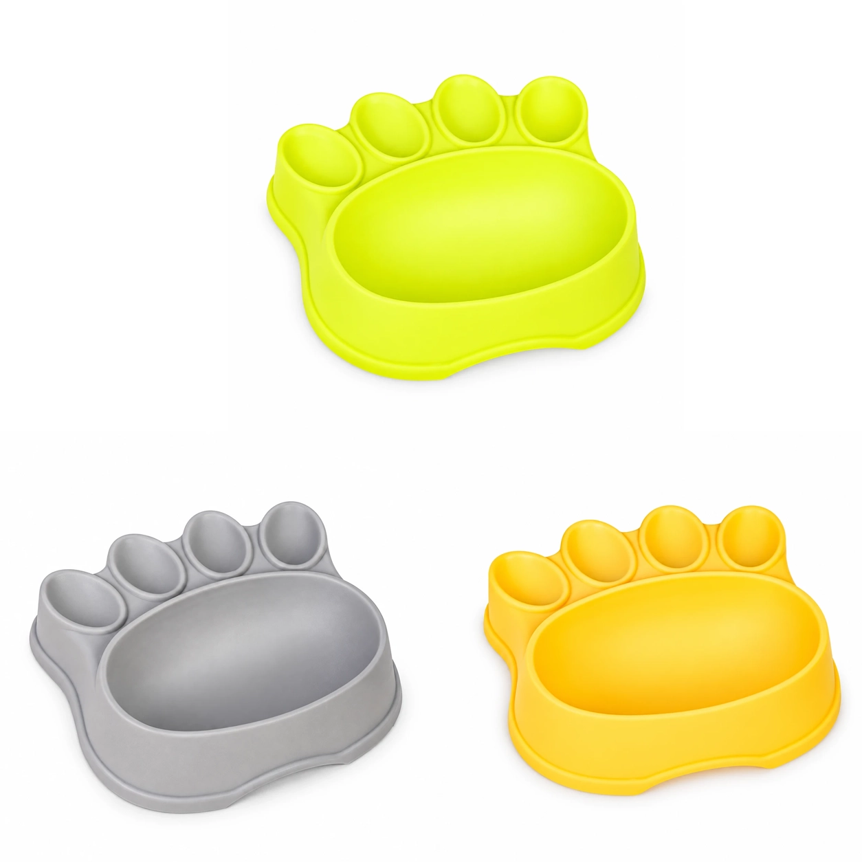 Comedero en Forma de Pata para Perros y Gatos 16.8*16.7cm de Plástico Antivuelco Surtido