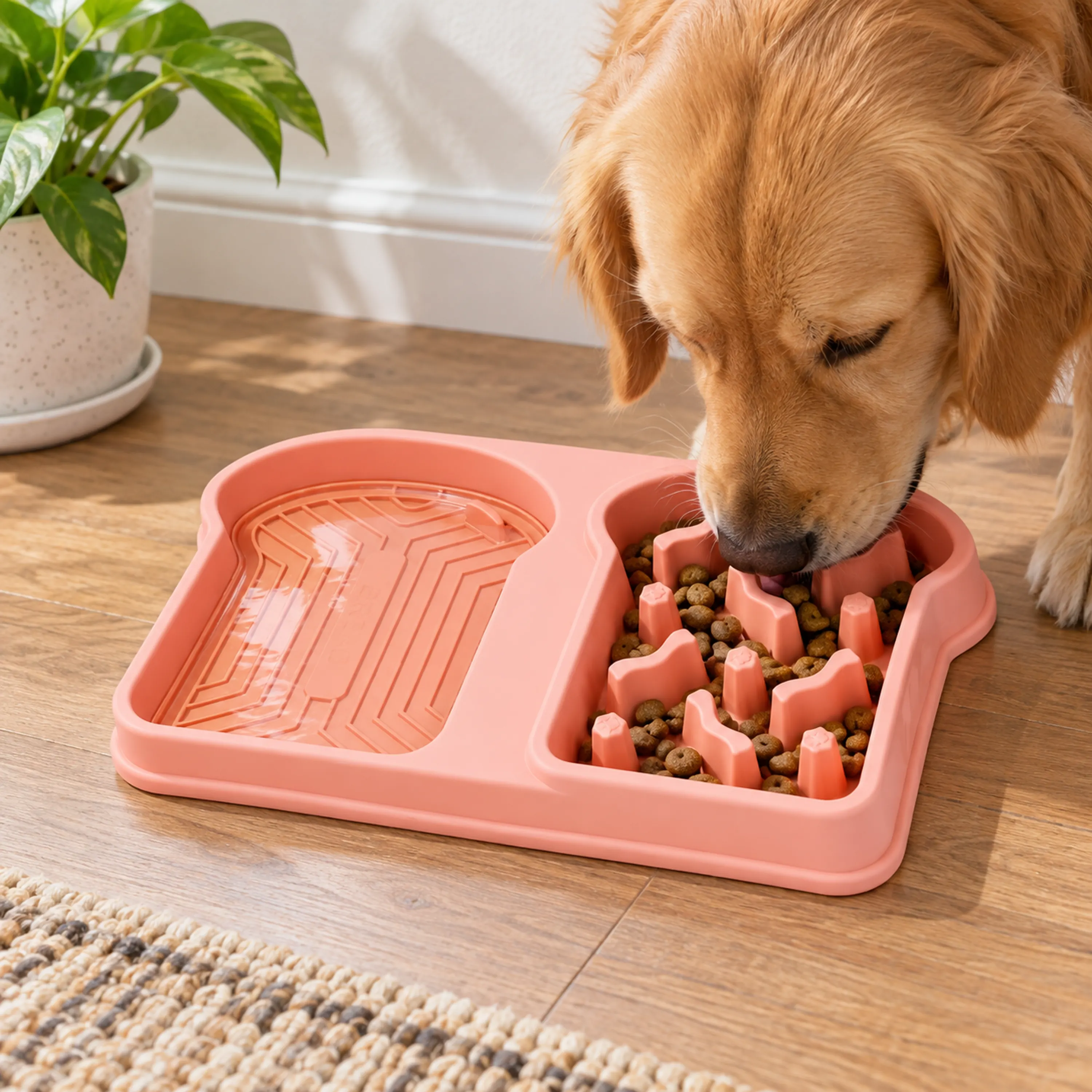 Comedero Lento con Tapete de Lamer para Perros y Gatos de Plástico Antideslizante Surtido image 1