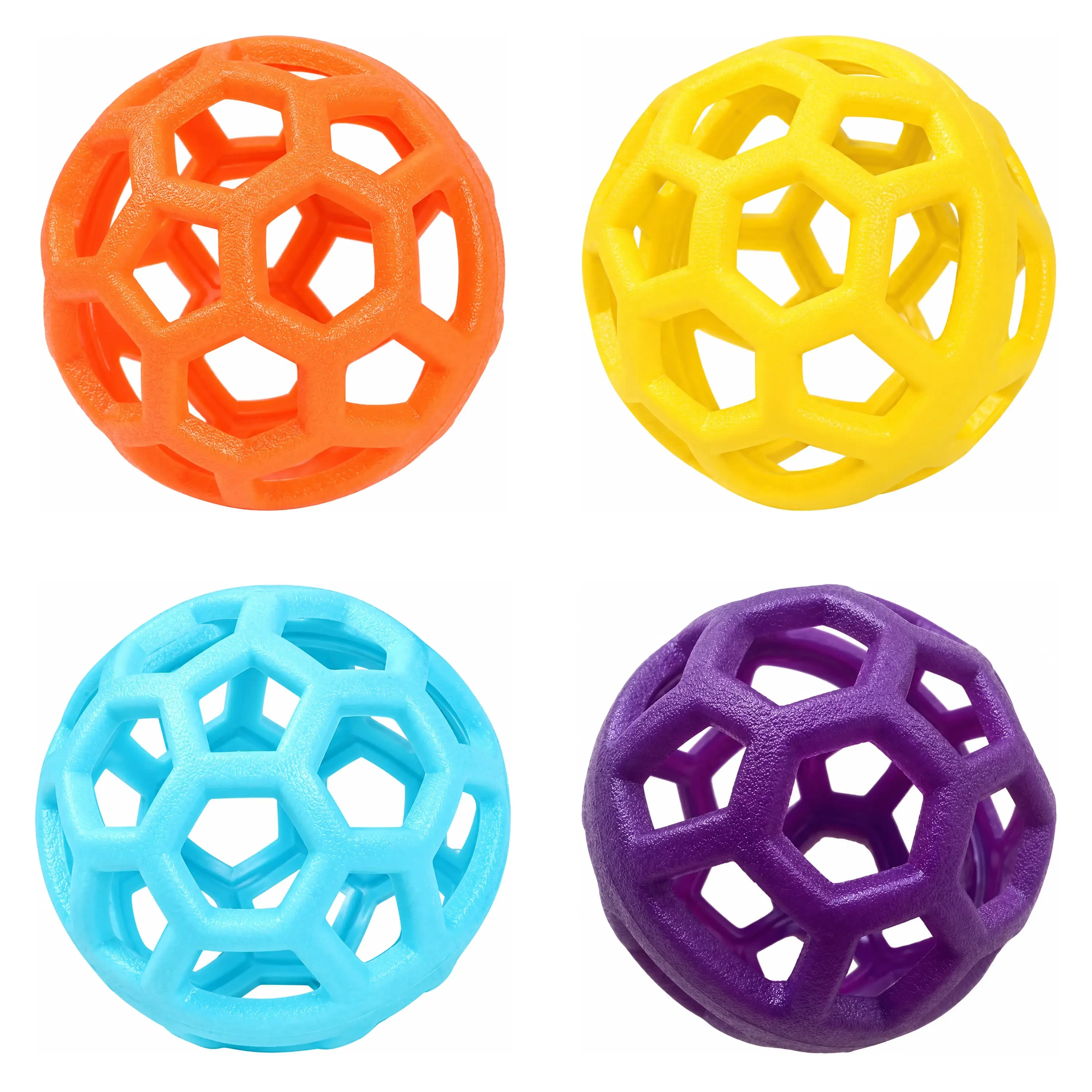 Juguete Mordedor en Forma de Pelota Calada para Perros 9cm de Plástico Surtido