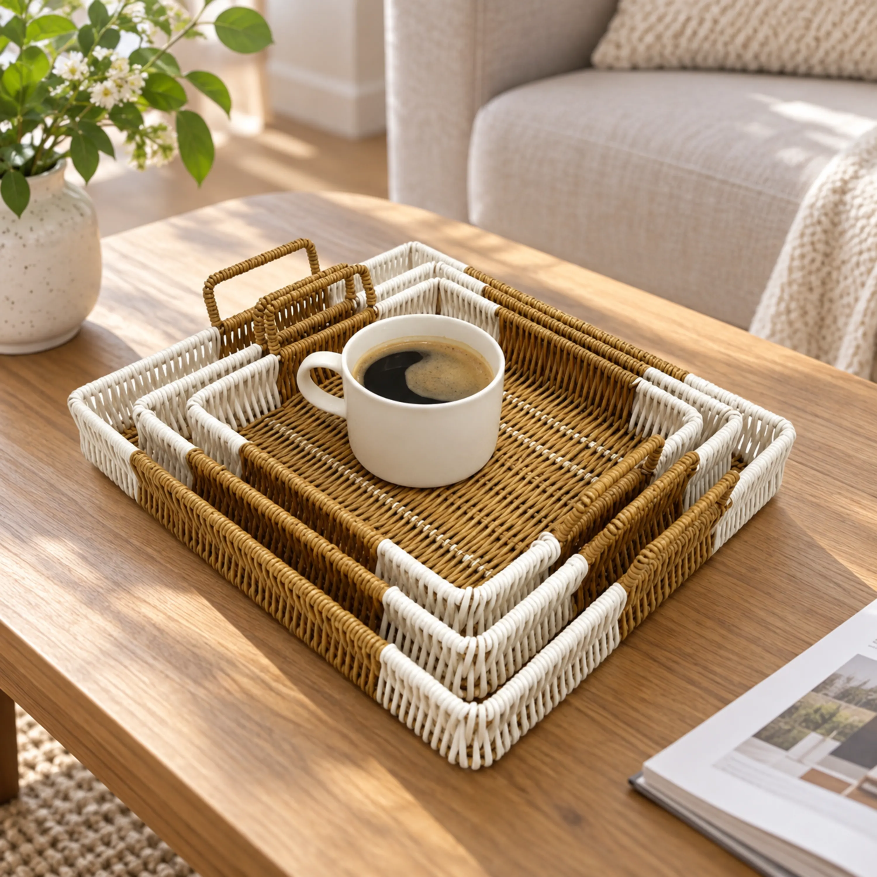 Bandeja Sala 32x23cm Bambú 3 Piezas Madera