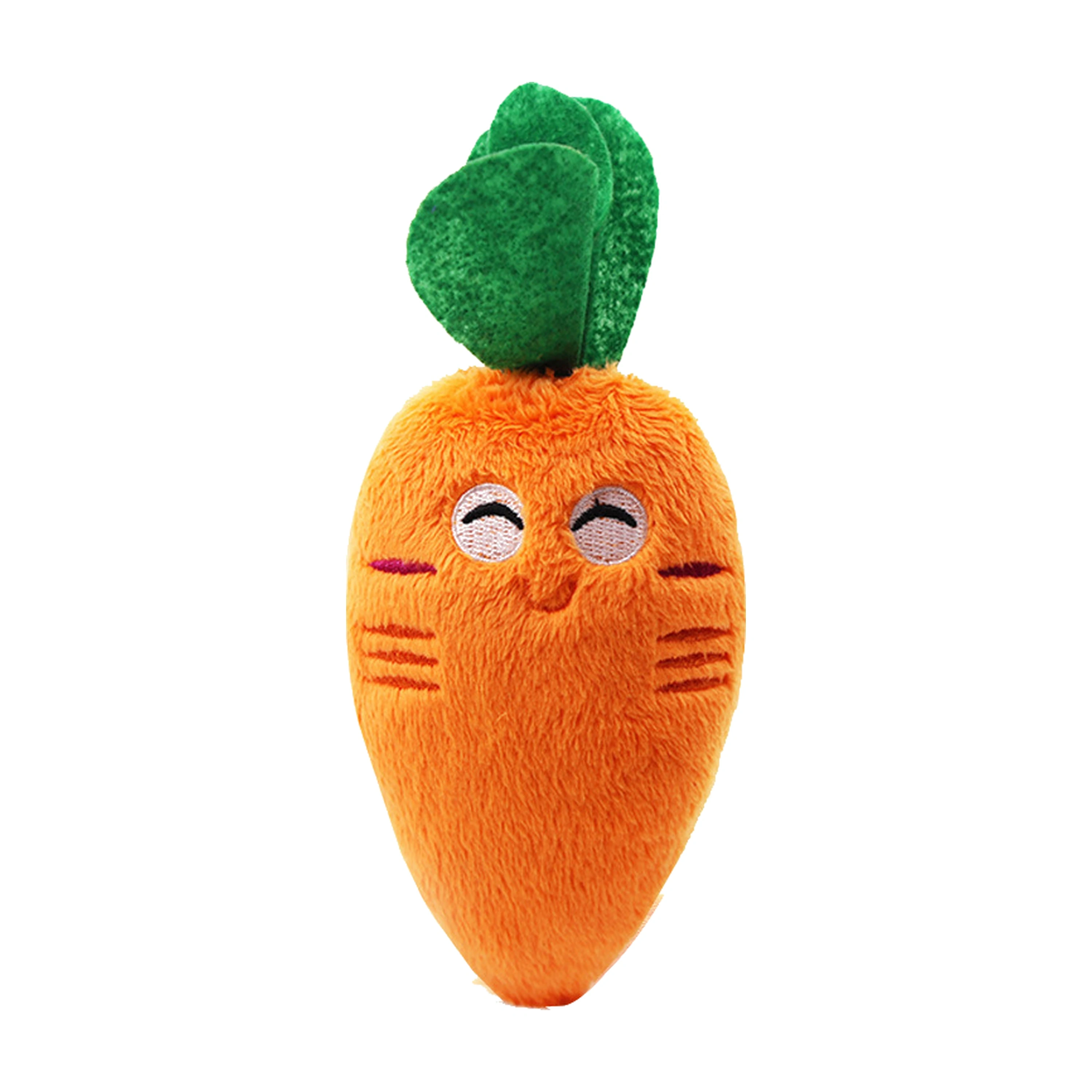 Juguete de Peluche Sonoro en Forma de Zanahoria para Perros 15*8*6cm de Peluche Naranja