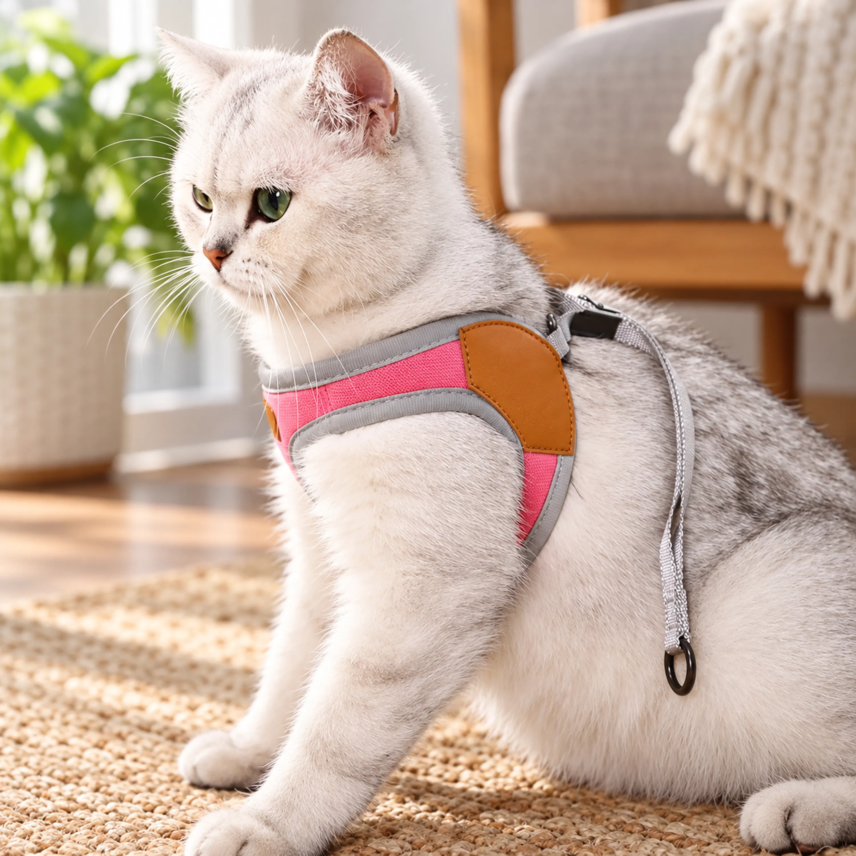 Arnés con Correa Antiescape para Perros y Gatos 37-61cm de Algodón Surtido