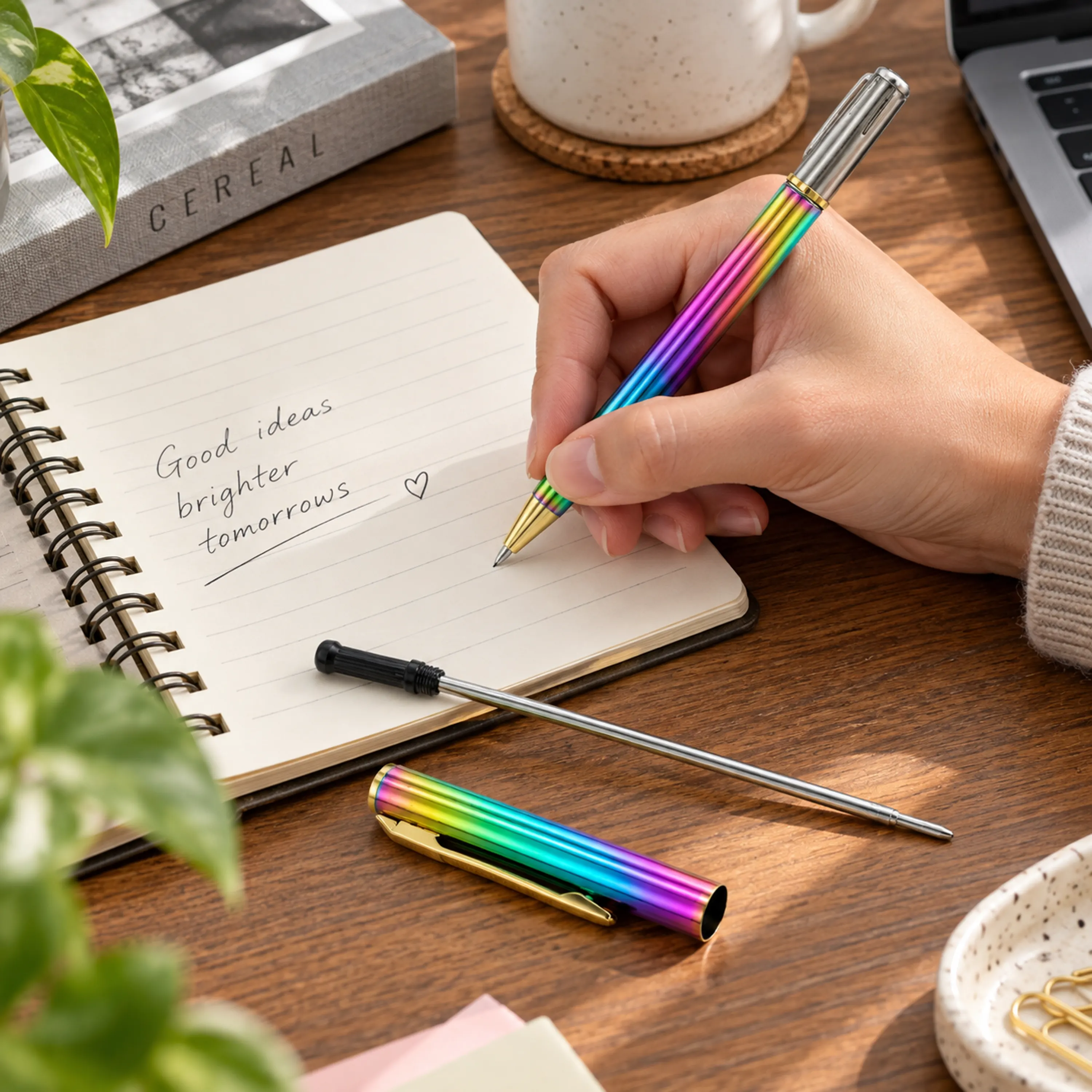 Bolígrafo de gel, multicolor, de plástico, para escritura de oficina