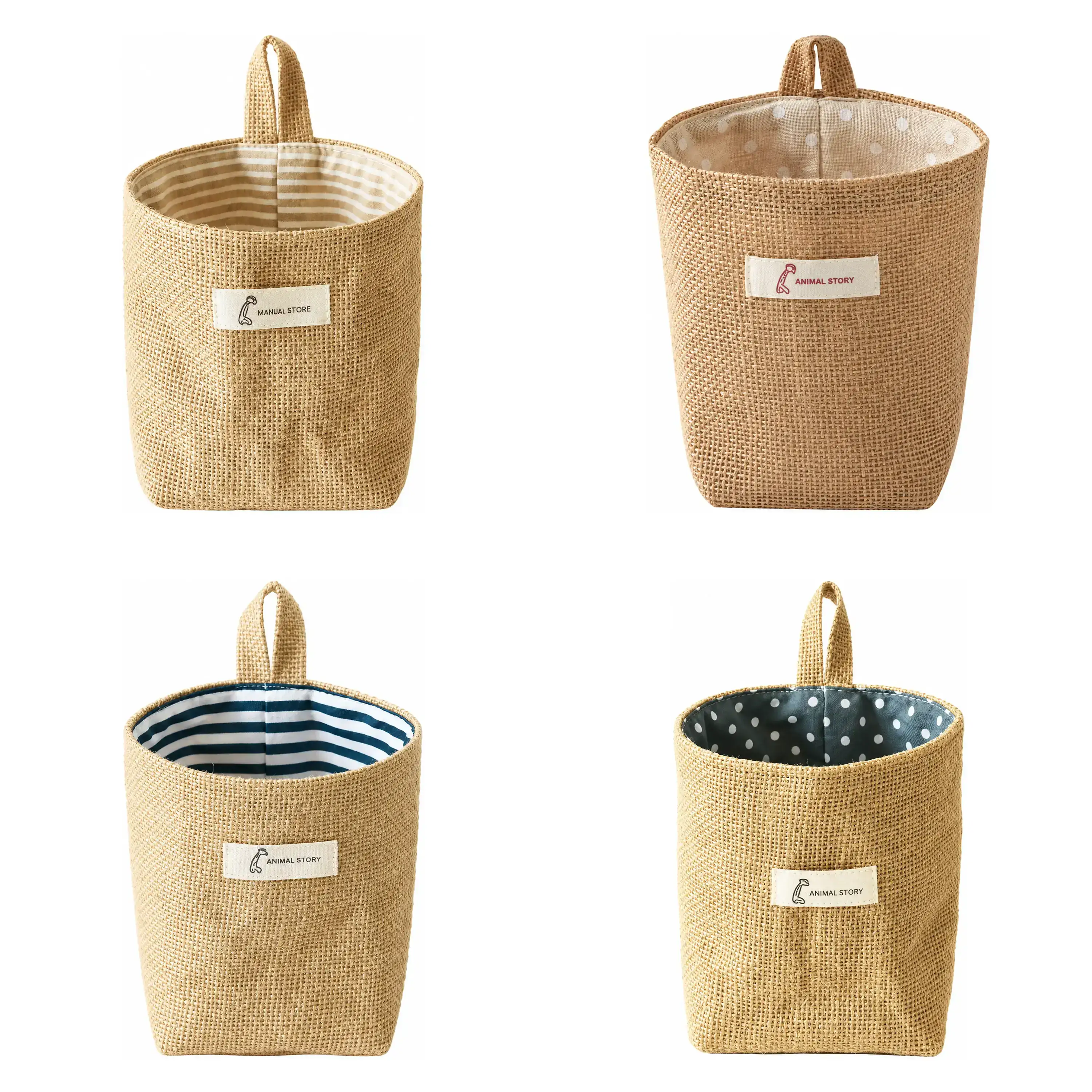 Organizador Colgante de Pared Multiusos de Dormitorio 10*13cm de Algodón y Lino Surtido image 2