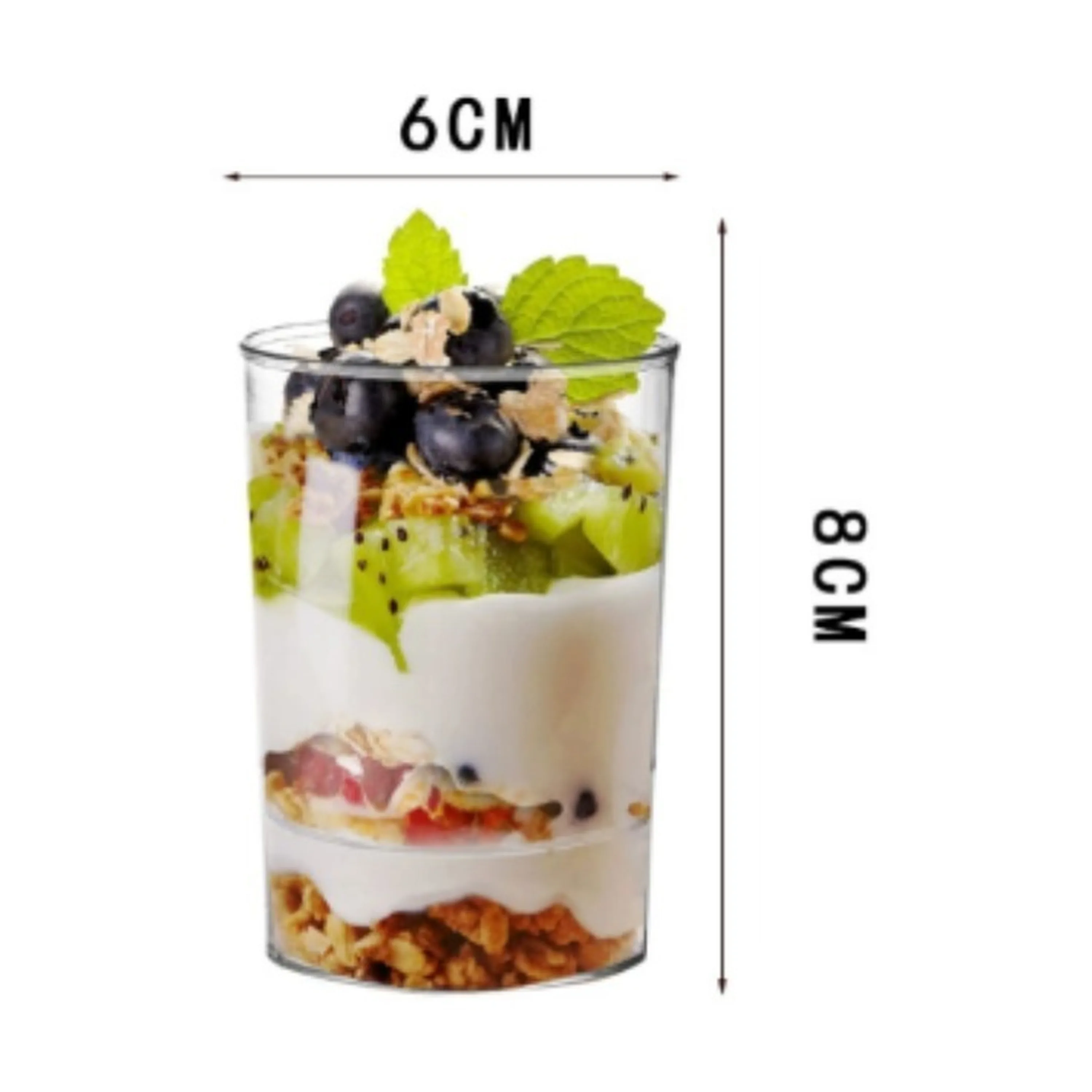 Vaso para Mousse 6×8CM de Plástico para Postre y Pudín