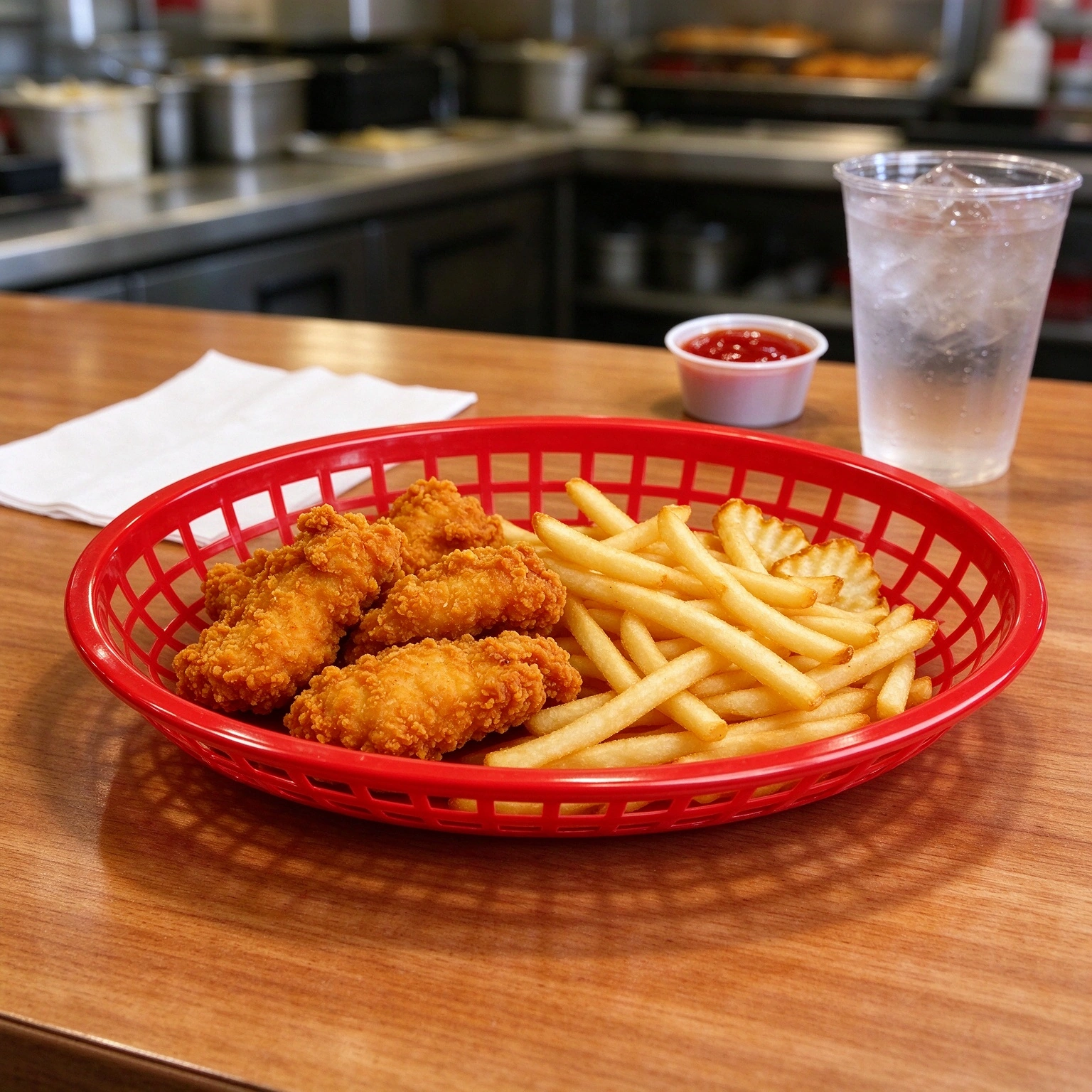 Canasta para Pollo Frito y Papas Fritas 26 × 16 × 25 CM de Plástico para Servir Comida