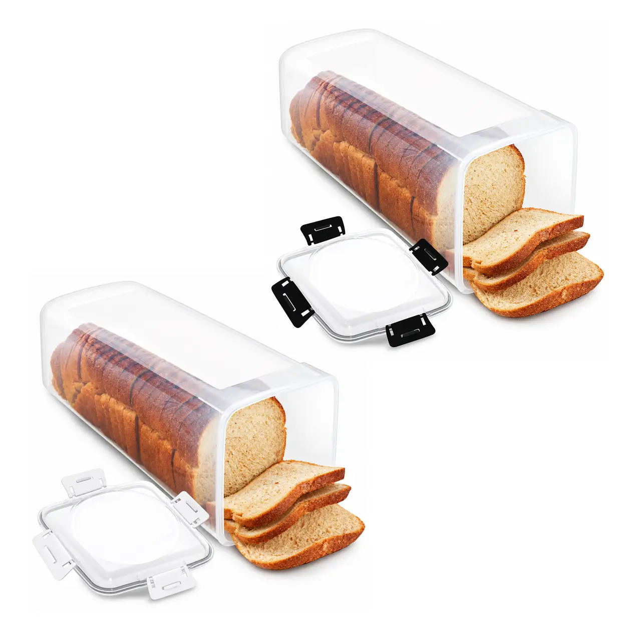 Caja Hermética de Almacenamiento para Pan Tostado de Cocina 33x14cm de Plástico Surtido