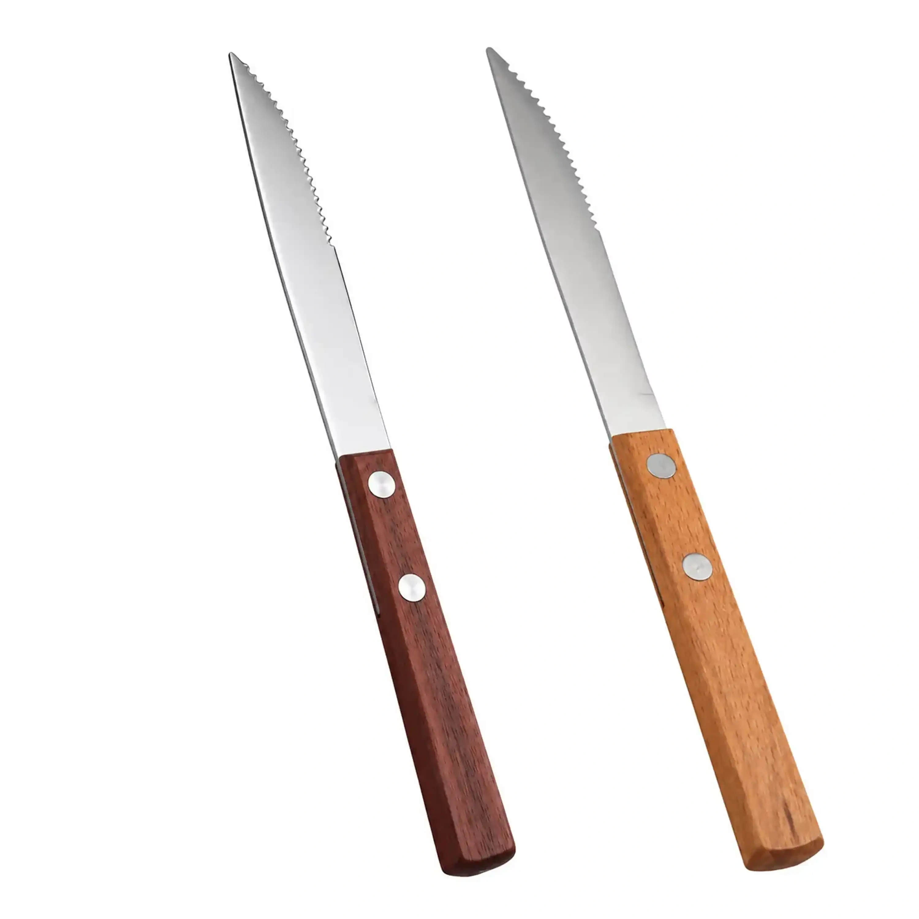 Set de Cubiertos con Mango de Madera 20.3cm de Acero Inoxidable Surtido