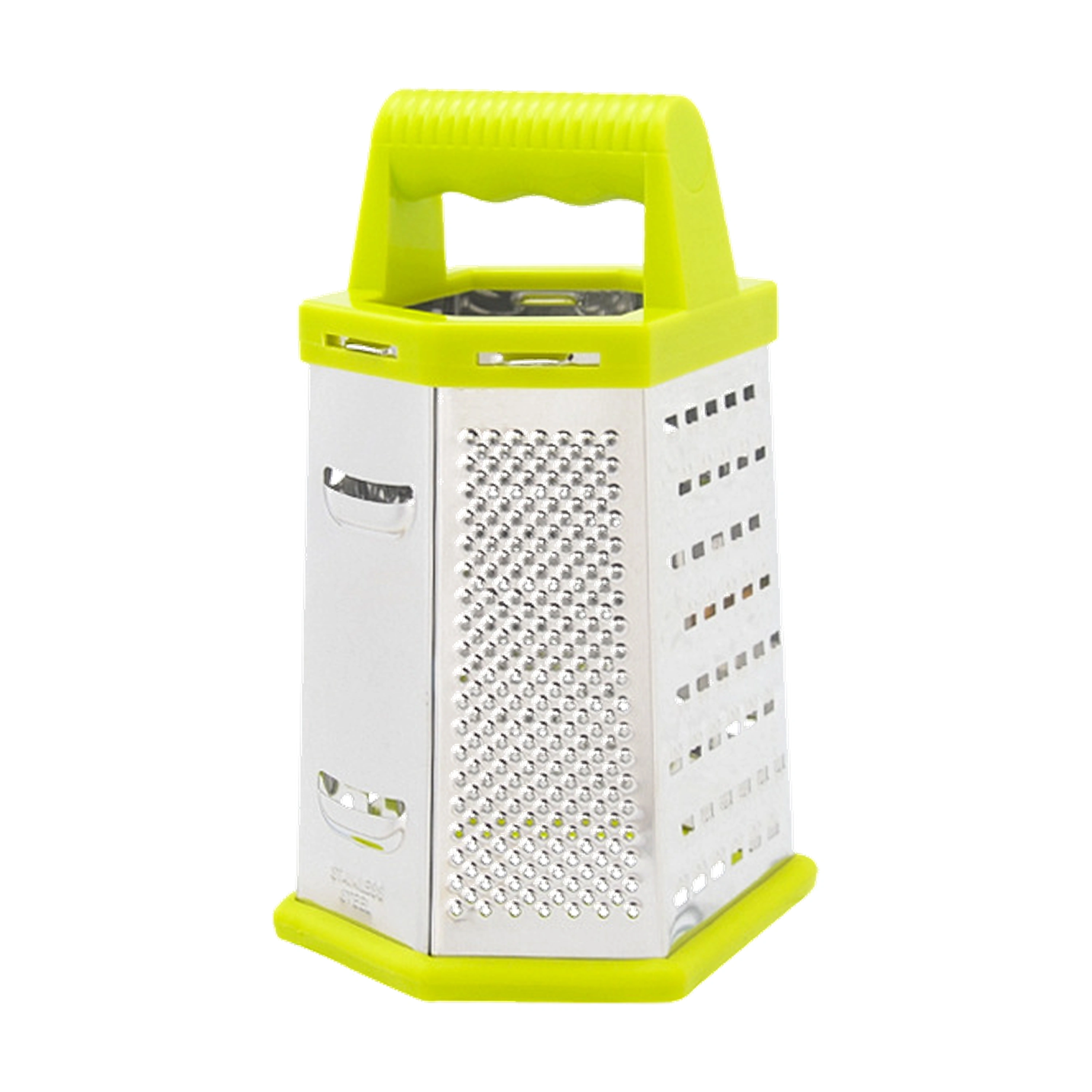 Rallador multifuncional de acero inoxidable, 6 lados, 23 cm