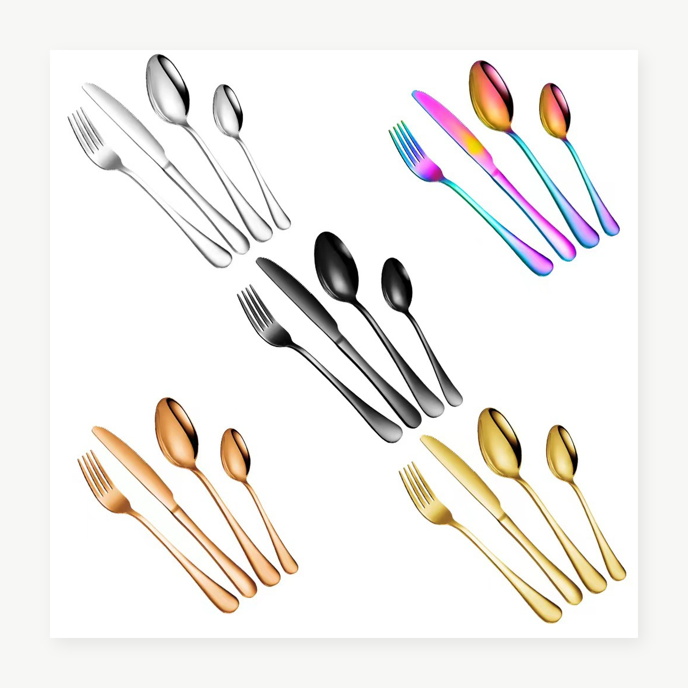 Set de Cubiertos de Acero Inoxidable 16/24 Piezas