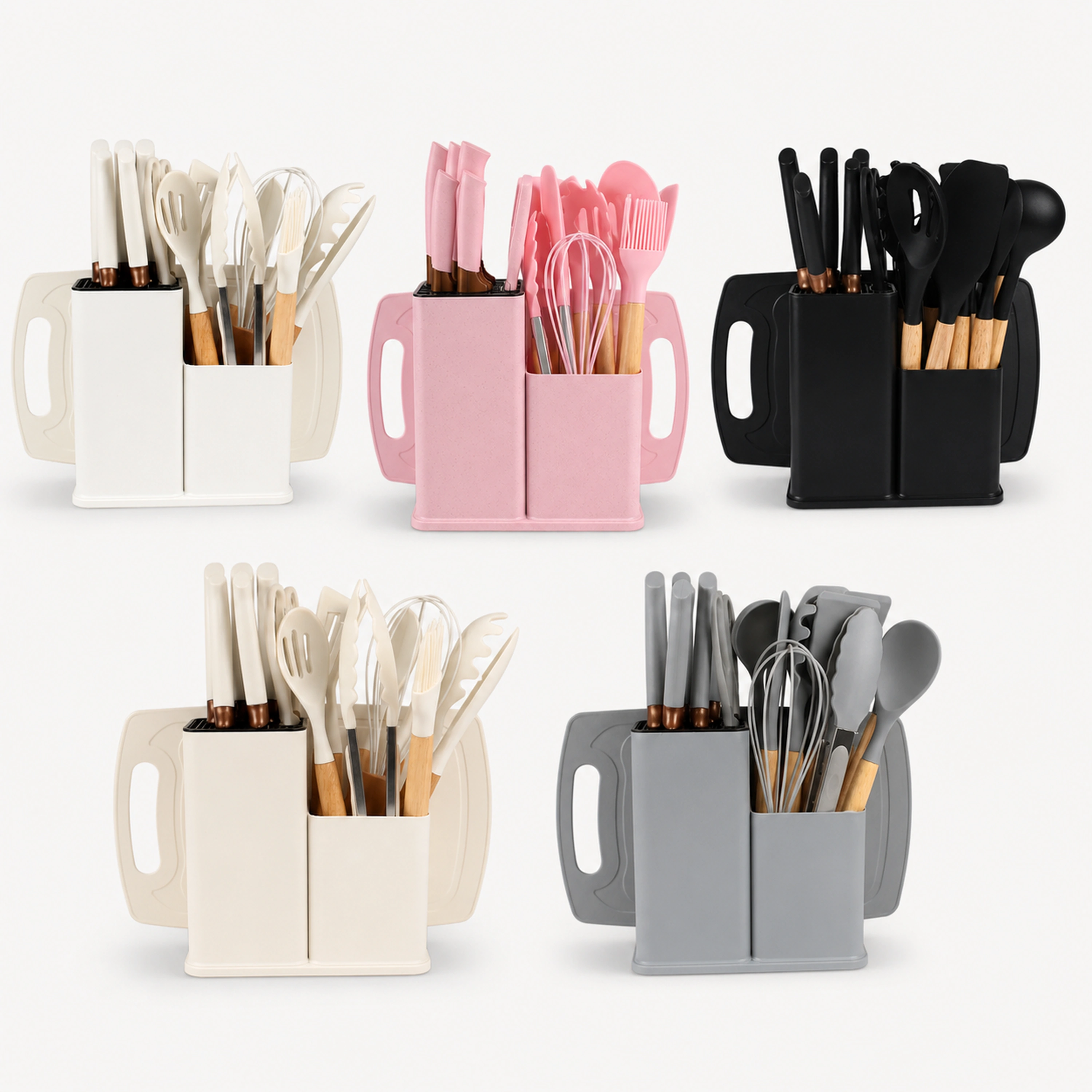 Set de Utensilios de Silicona y Madera 19 Piezas