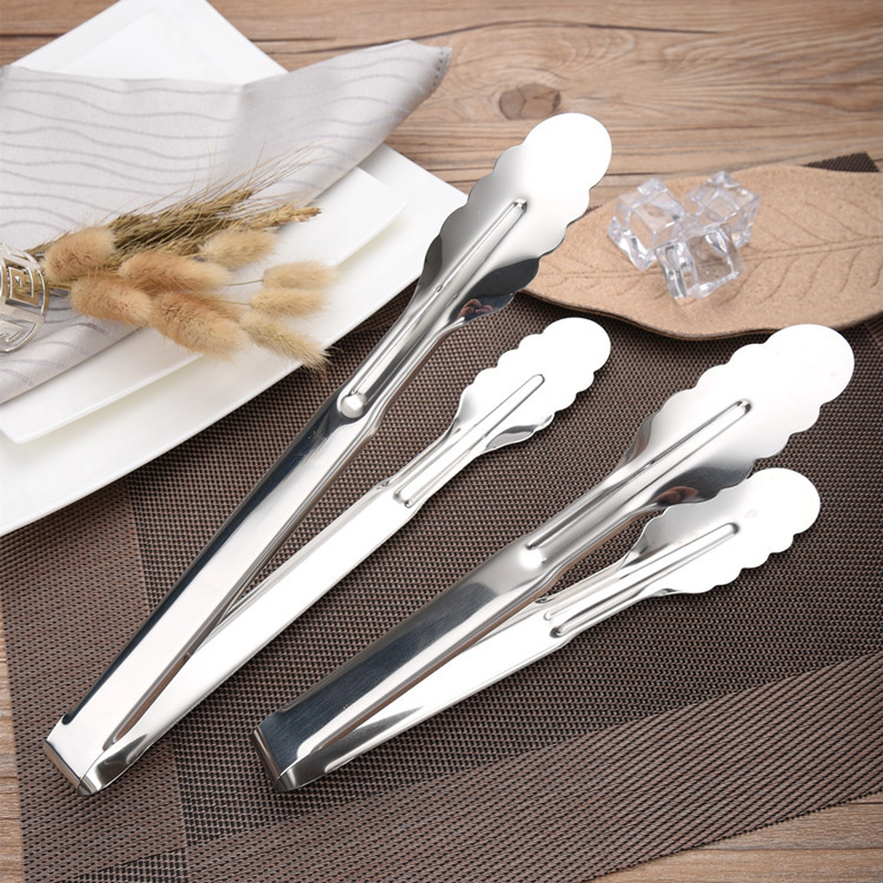 Pinzas Redondas para Cocina de Acero Inoxidable